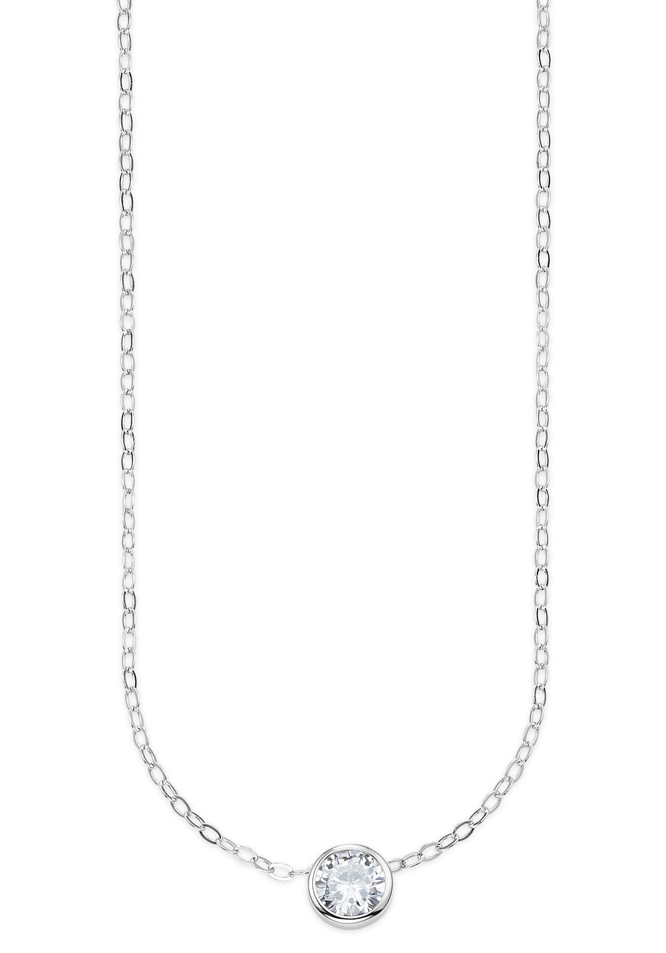 KangaROOS Kette mit Anhänger »Schmuck Geschenk Silber 925 Halsschmuck Halskette Ankerkette Solitär«, mit Zirkonia (synth.)