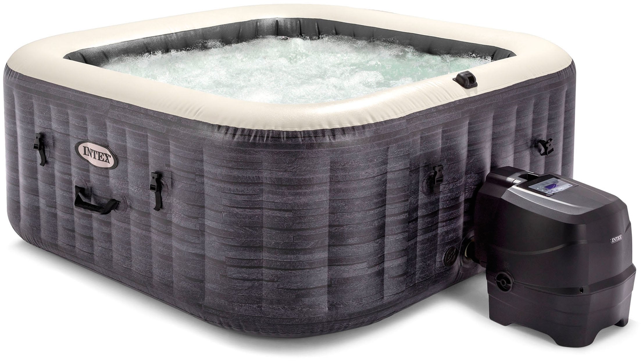 Intex Whirlpool »»PureSpa Greystone Deluxe 4P««, grau, in verschiedenen Größen