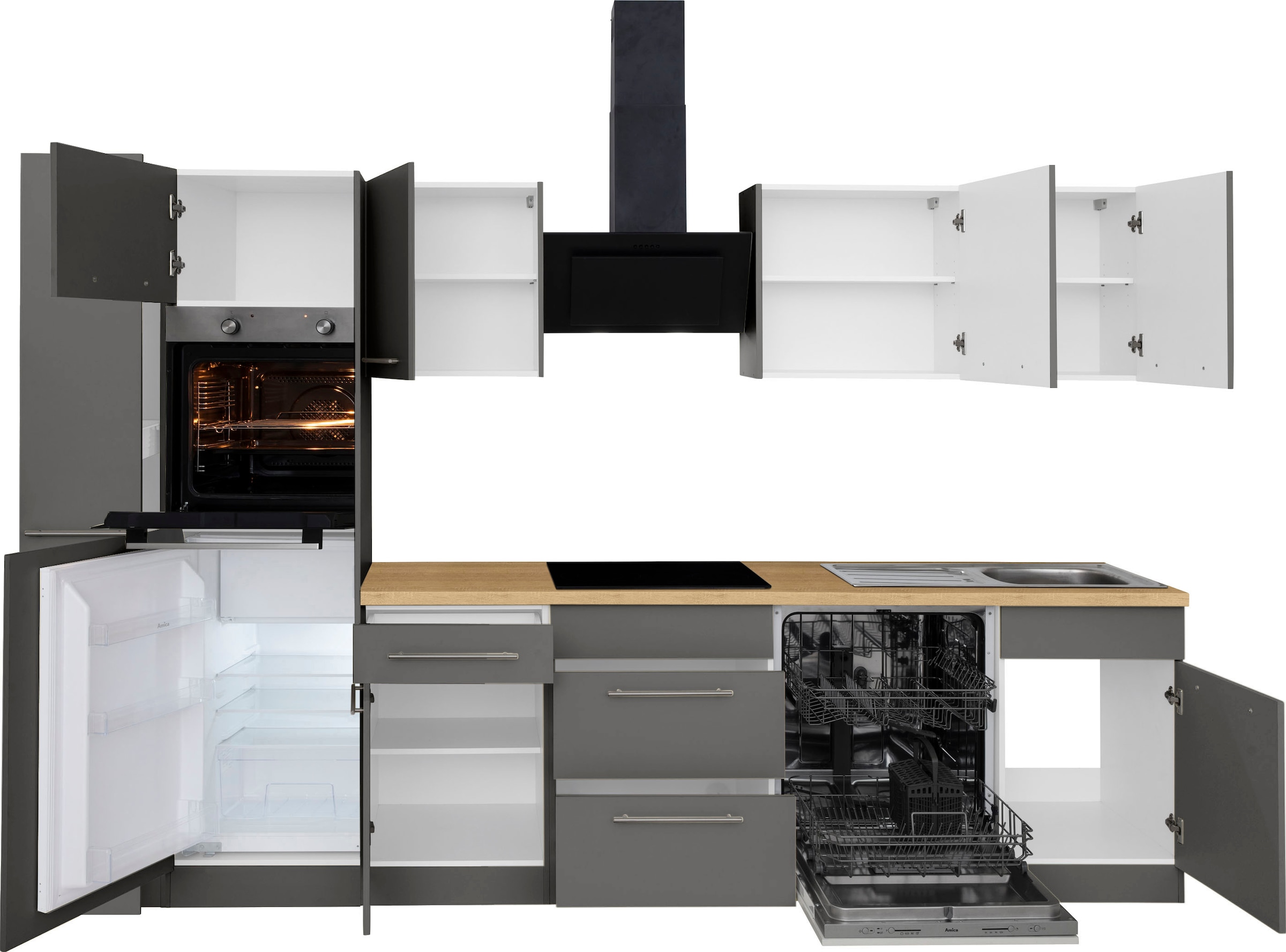 wiho Küchen Küchenzeile »Unna« ohne E-Geräte, Breite 310 cm