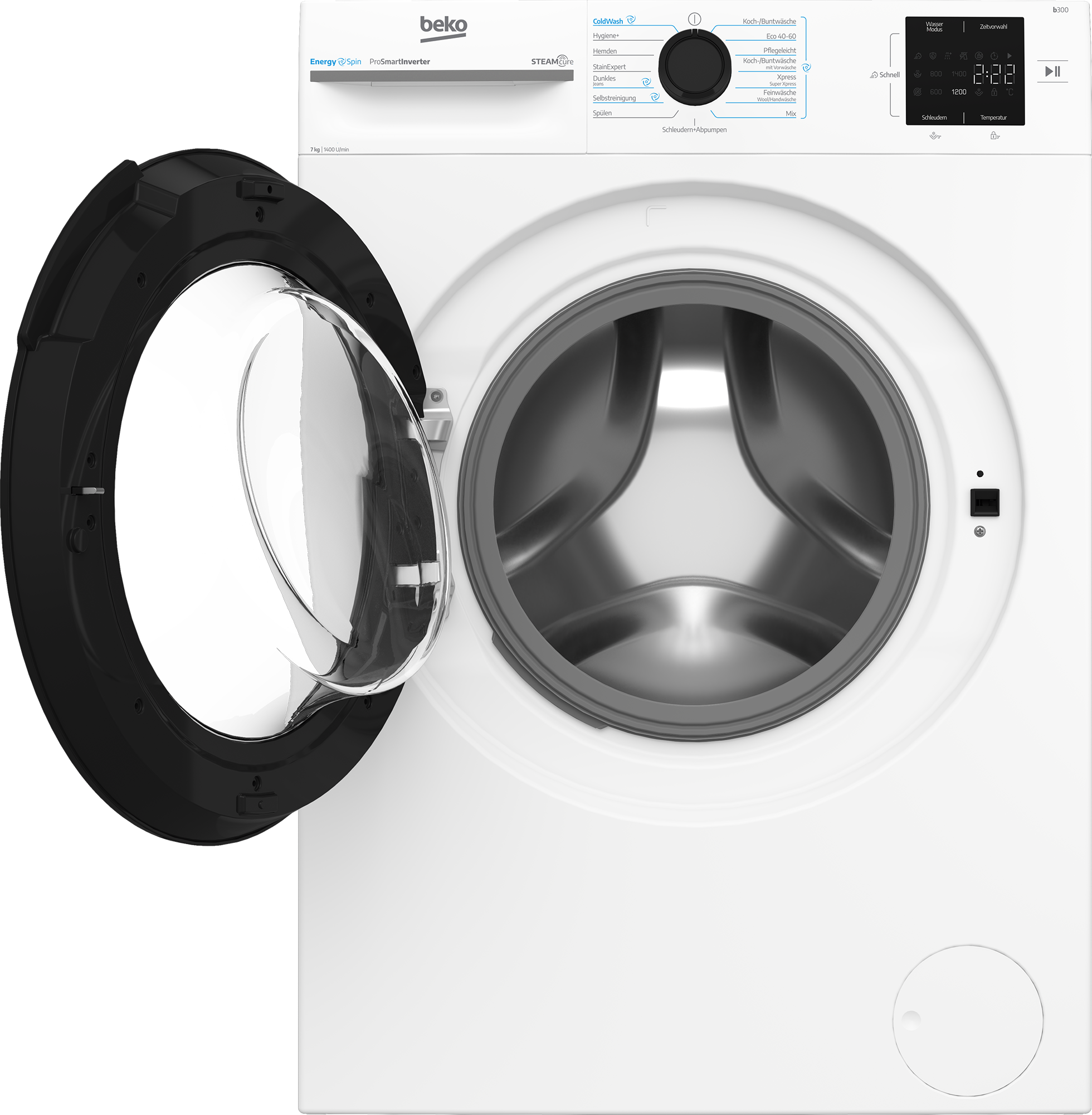 BEKO Waschmaschine »BM3WFU3741X« 7 kg 1400 U/min EnergySpin – optimierte Waschbewegungen für gründliche Reinigung.