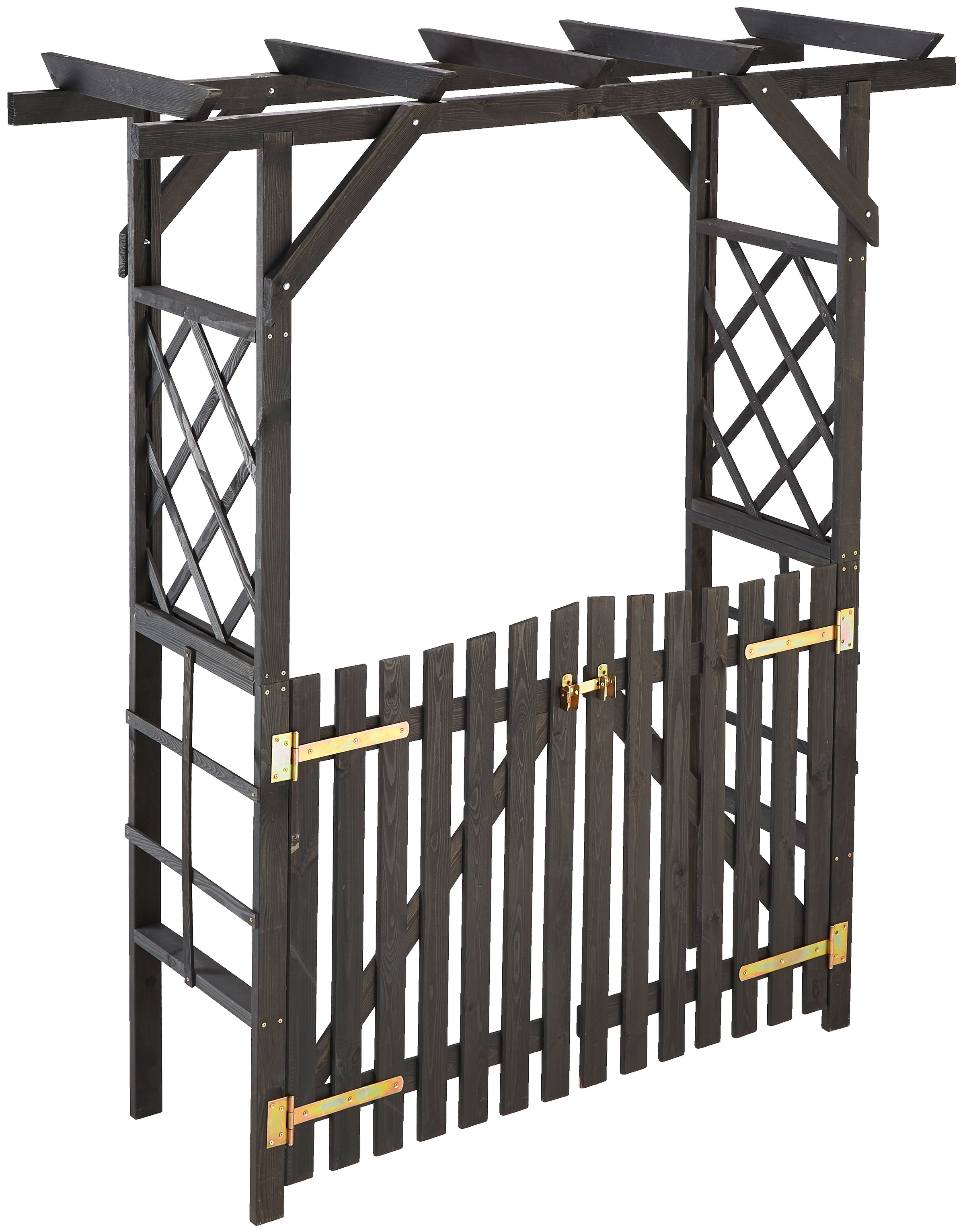 promadino Rosenbogen "Pergola Ben" BxTxH: 200x65x208 cm, mit Türen, anthrazit