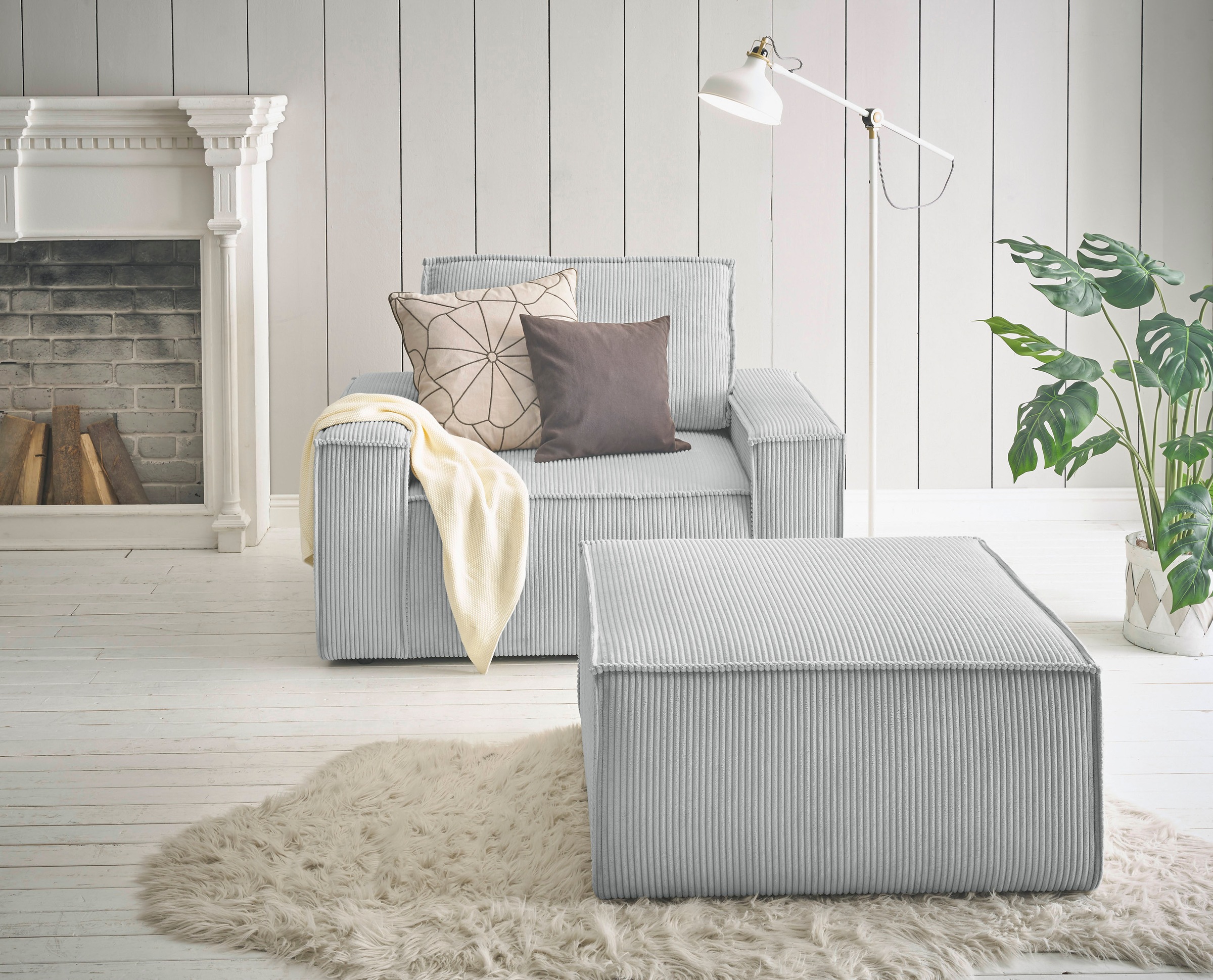OTTO home Sessel "SHERWOOD Cord Sessel-Set" Loveseat und Hocker im Set, passend zur Polster-Serie SHERWOOD