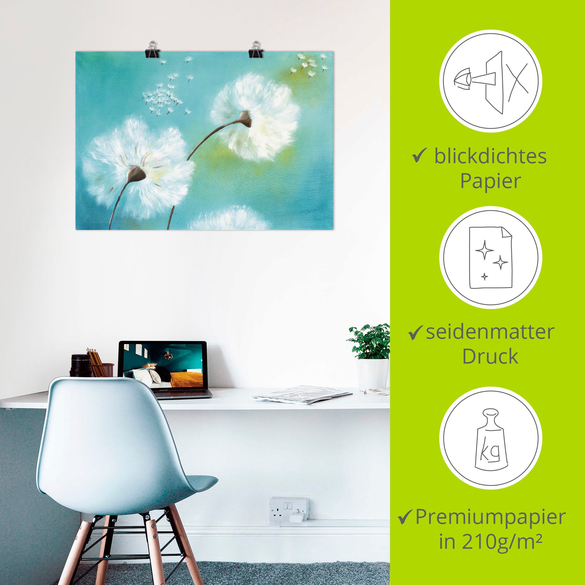 Artland Wandbild »Pusteblumen«, Blumen, (1 St.), als Alubild, Outdoorbild, Leinwandbild, Poster, Wandaufkleber