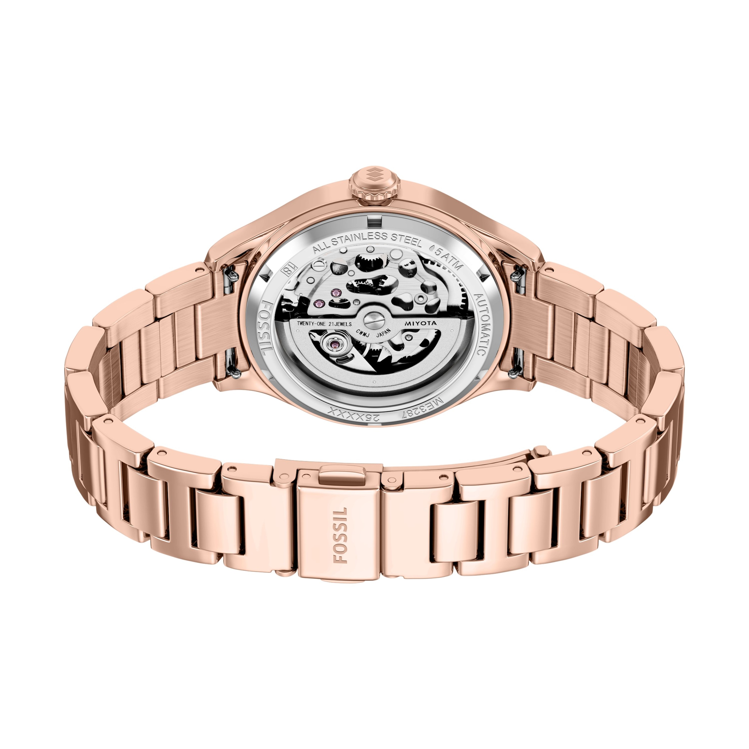 Fossil Automatikuhr »Gilmore« Armbanduhr, Mechanische Uhr, Edelstahlarmband, analog