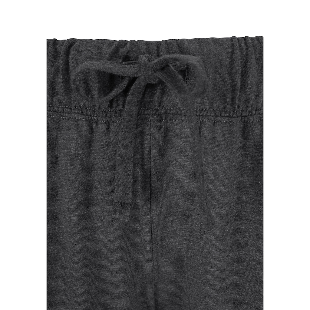 Arizona Pyjama, (2 tlg.), in melierter Qualität mit Knopfleiste