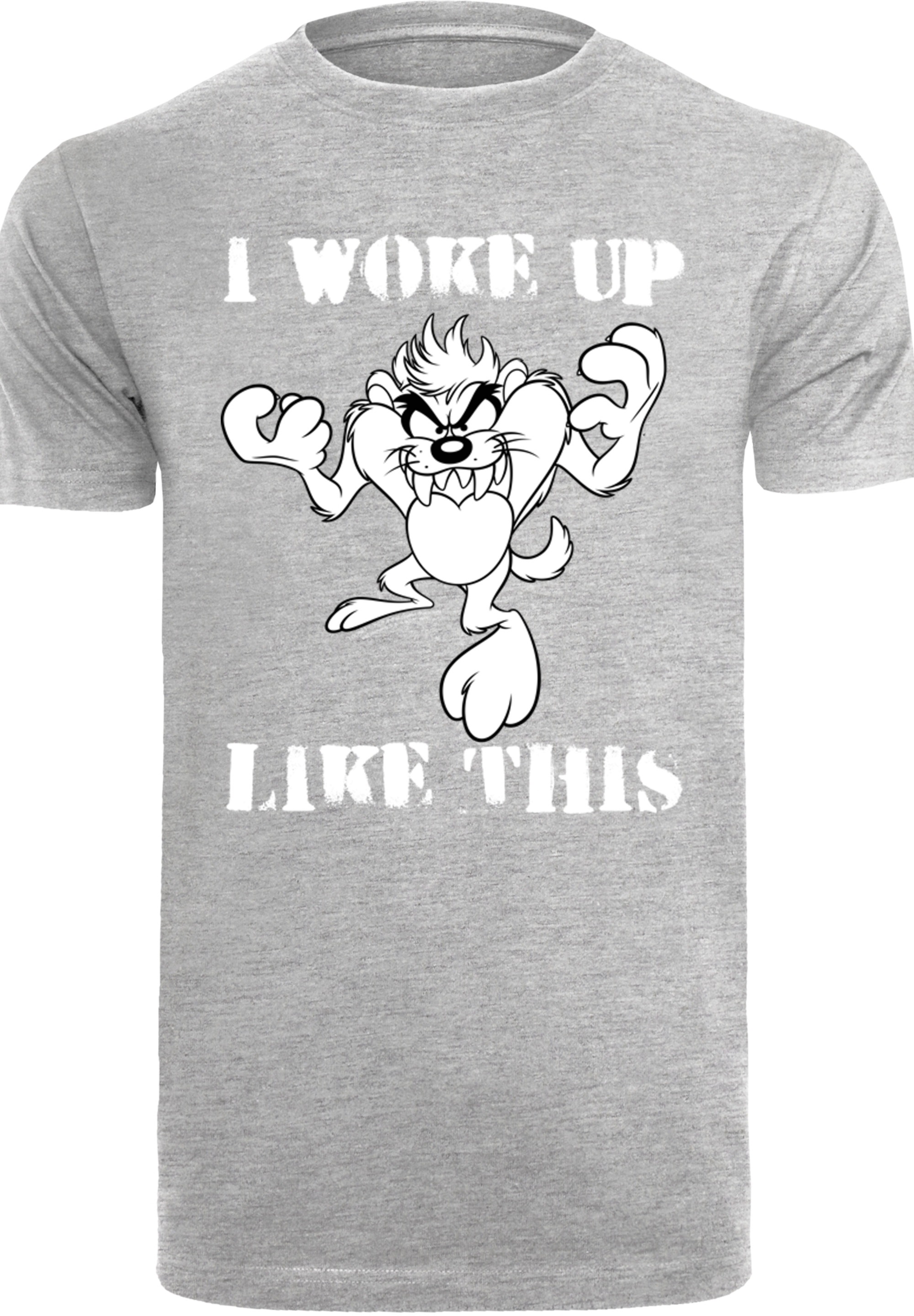 F4NT4STIC T-Shirt »Looney Tunes Taz I Woke Up Like This«, Print