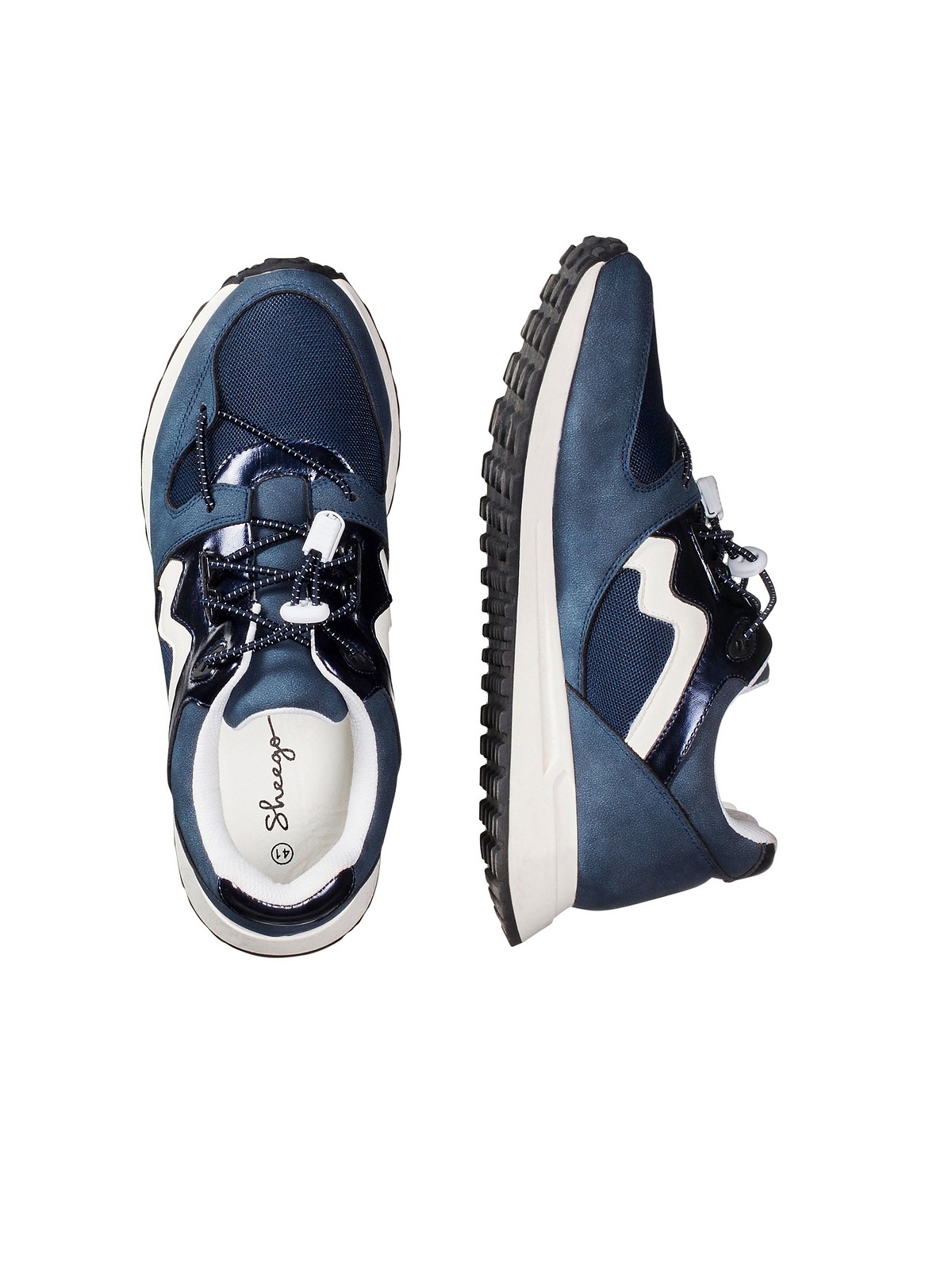 Sheego Sneaker »Große Größen«, mit Details in Glanz- und Veloursoptik