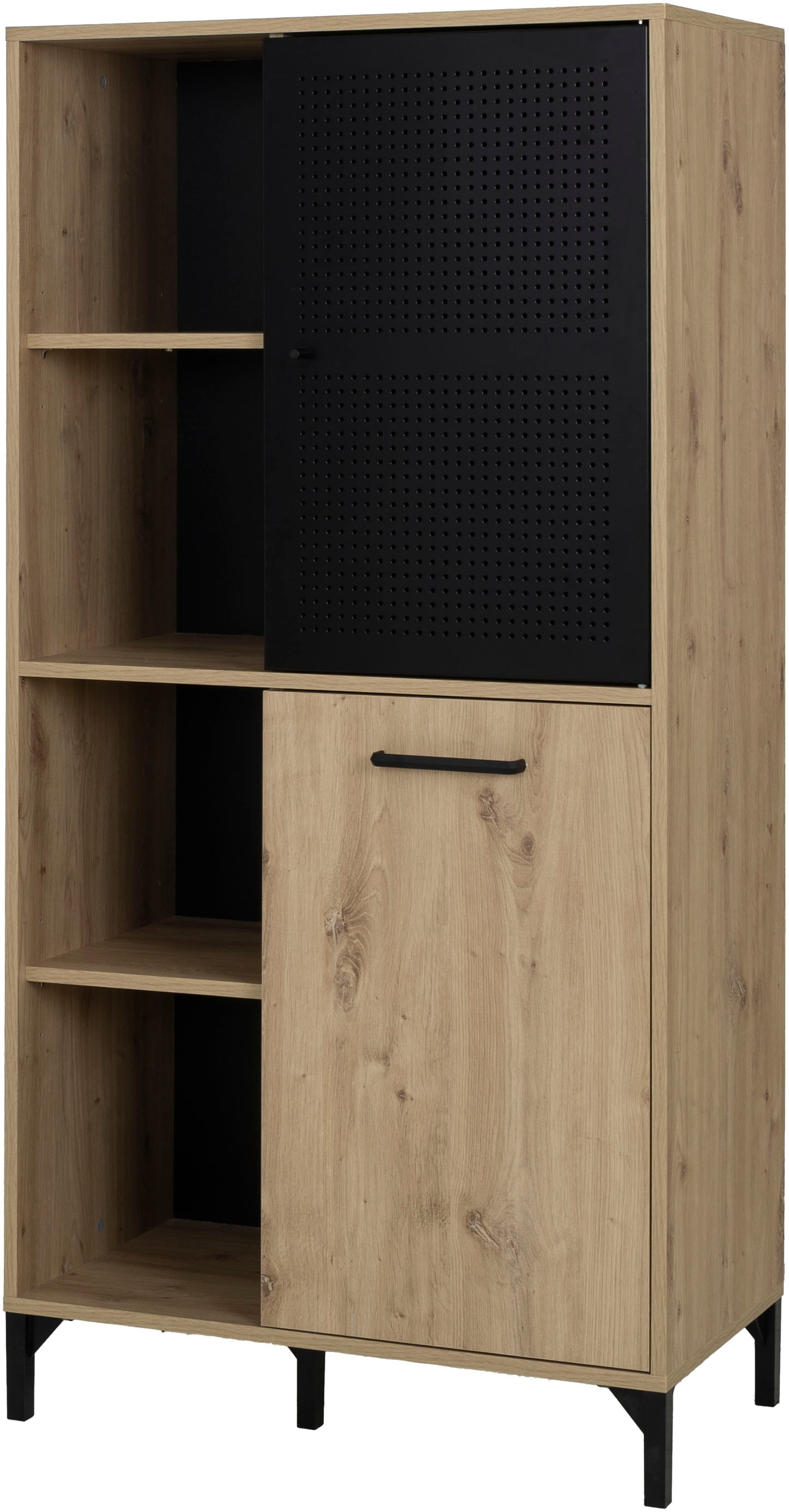 Gami Hochschrank »CRAFT«, Hochchrank mit 2 Türen und 4 offenen Fächern