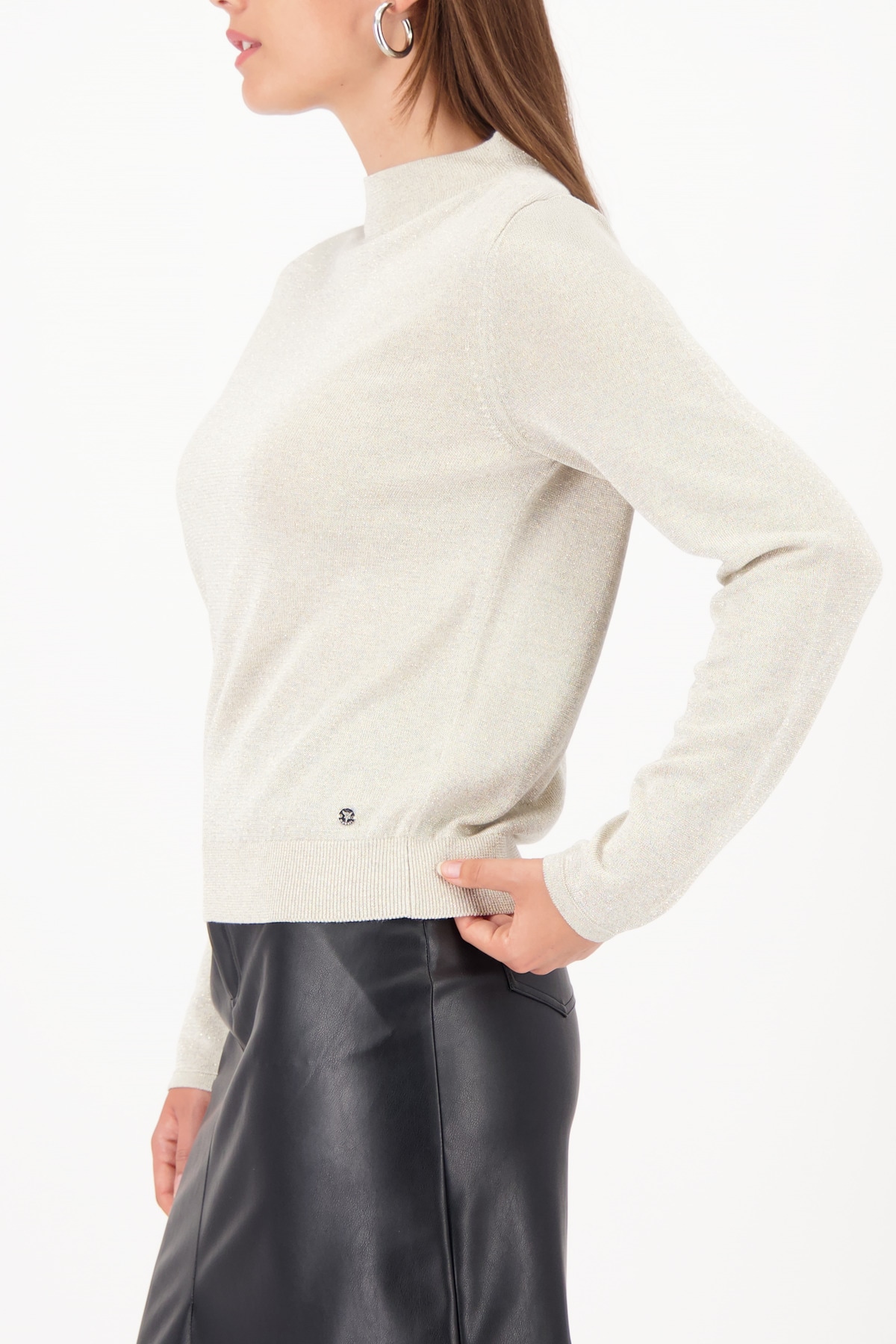 Monari Rundhalspullover »Pullover Lurex«
