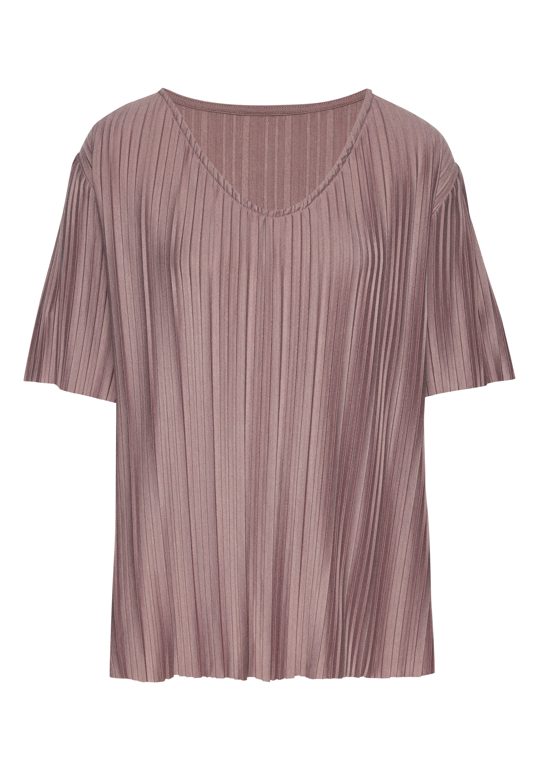 LASCANA Plisseeshirt Angenehme Viskose-Mischqualität günstig online kaufen
