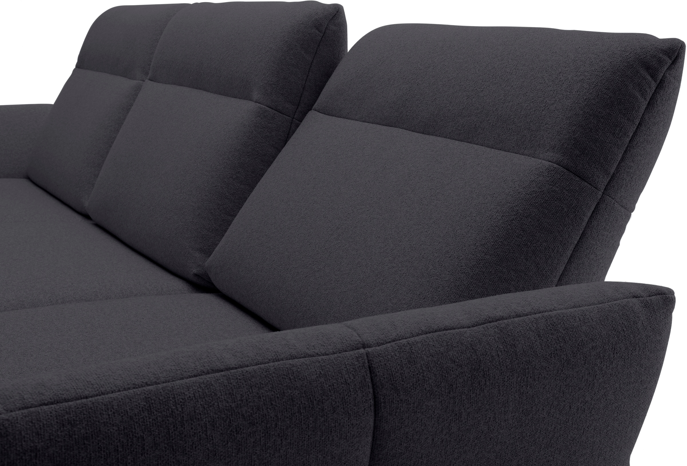 Creation BY ROLF BENZ Ecksofa »CR.460«, Sockel in Nussbaum, Winkelfüße in Umbragrau, Breite 298 cm
