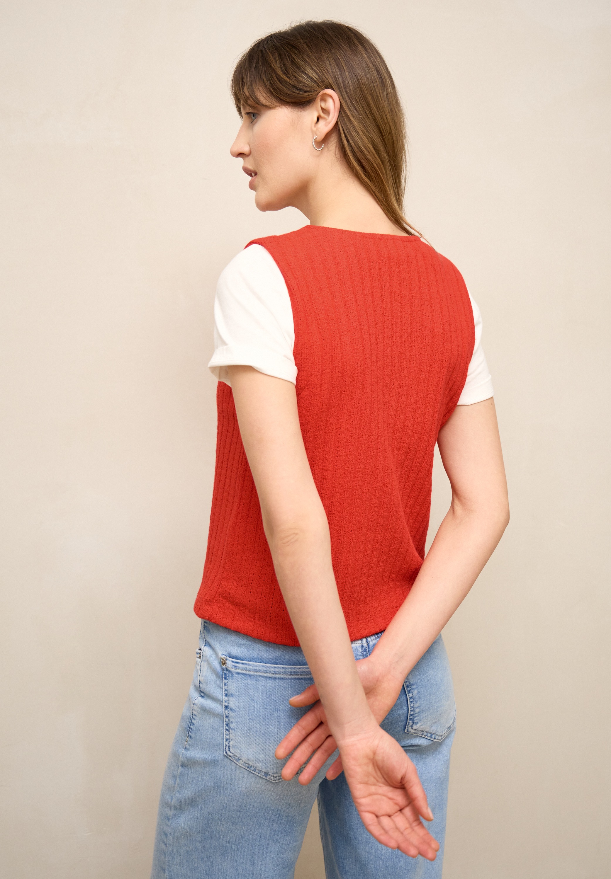 STREET ONE STUDIO Kurzweste im soften Baumwoll-Mix günstig online kaufen