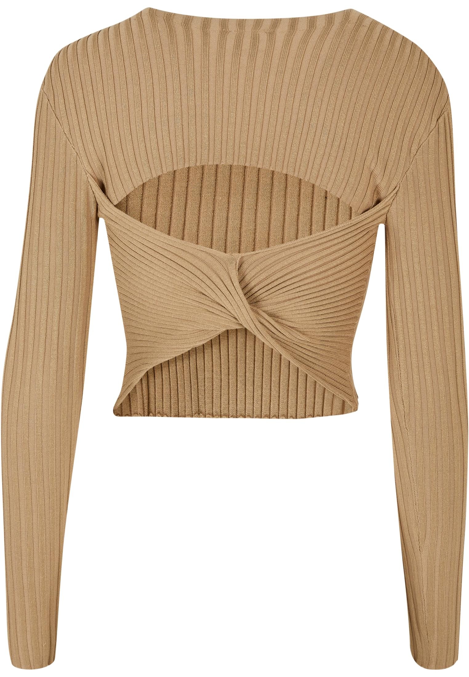 URBAN CLASSICS Rundhalspullover »Urban Classics Damen Ladies Short Rib Knit Twisted Back Sweater«