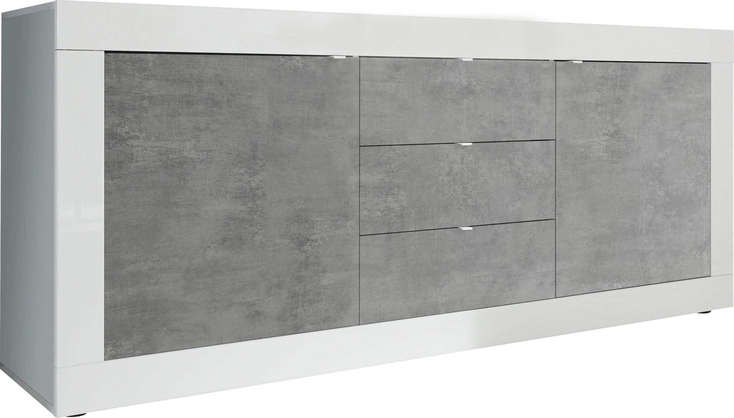 Home affaire Sideboard "Basic Breite 210 cm, Kommode 2 Türen, 3 Schubkästen, Anrichte," Metallgriff, moderne Rahmenoptik, viel Stauraum, Farbauswahl