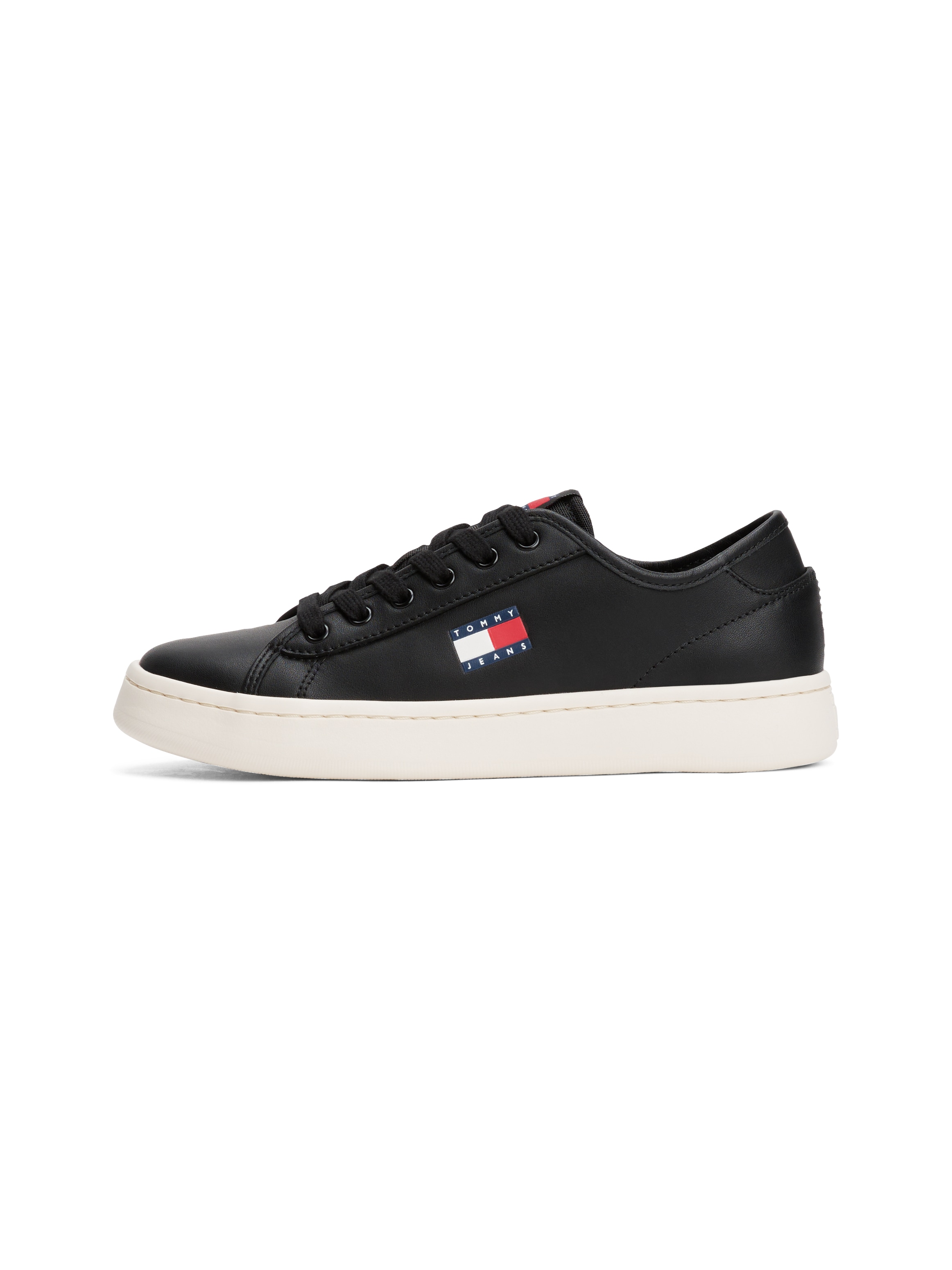 Tommy Jeans Plateausneaker »TJW LIGHTWEIGHT COURT SNEAKER«, Freizeitschuh, Halbschuh, Schnürschuh mit plakativer Logoflag