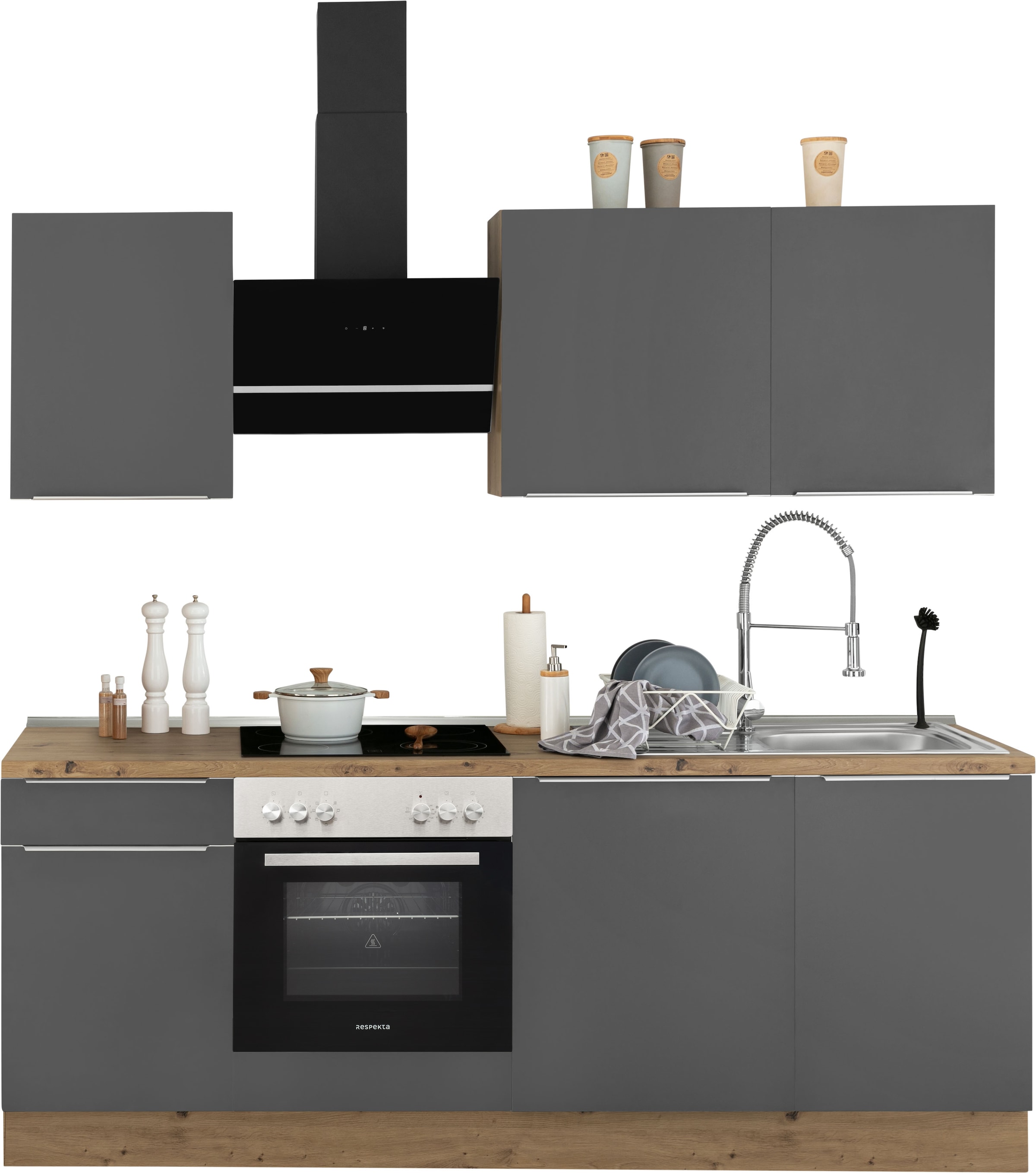RESPEKTA Küchenzeile »Safado aus der Serie Marleen«, hochwertige  Ausstattung wie Soft Close Funktion, Breite 220 cm kaufen | BAUR