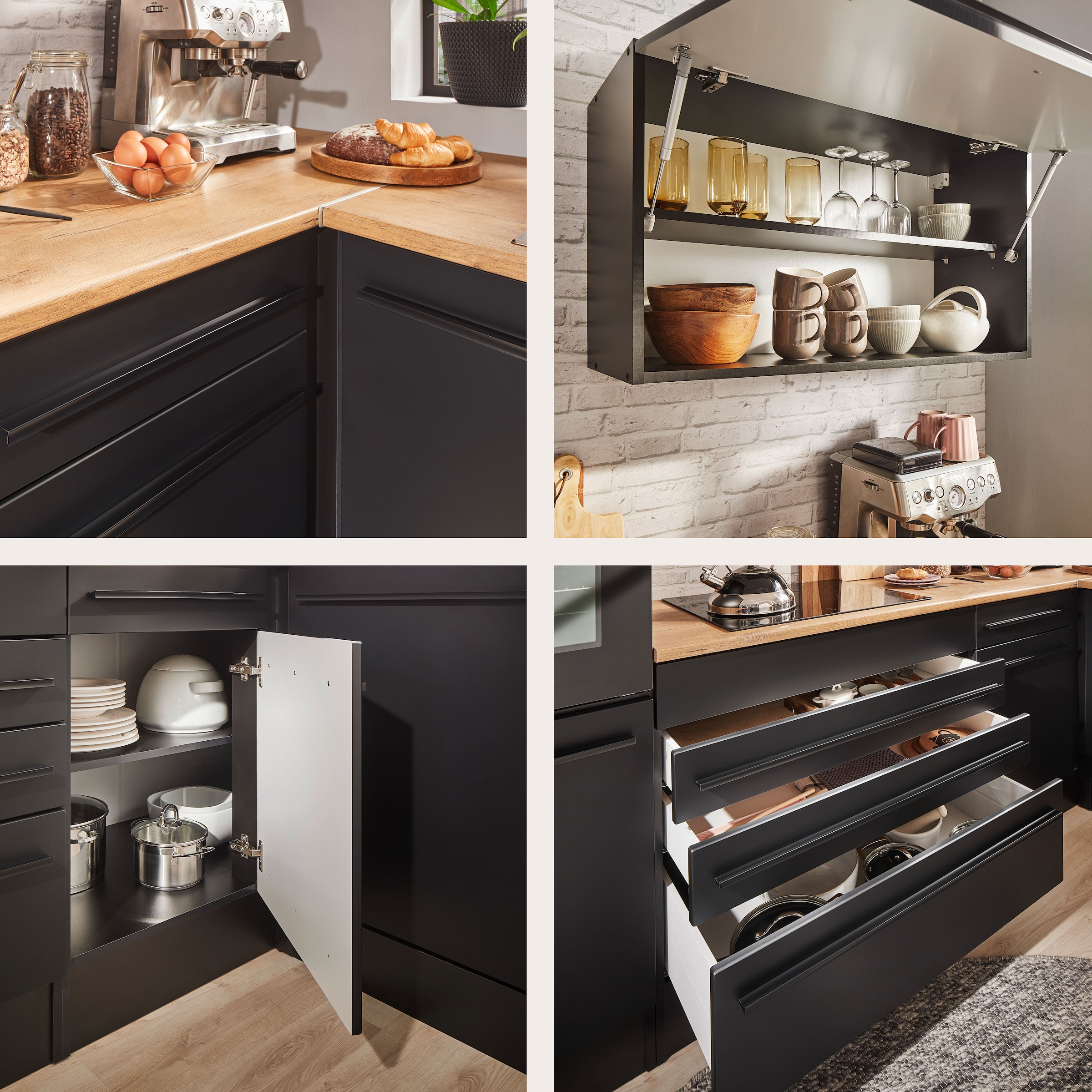 BASIC by Balculina Winkelküche »Jazz«, Stellbreite 320/175 cm, wahlweise mit E-Geräten