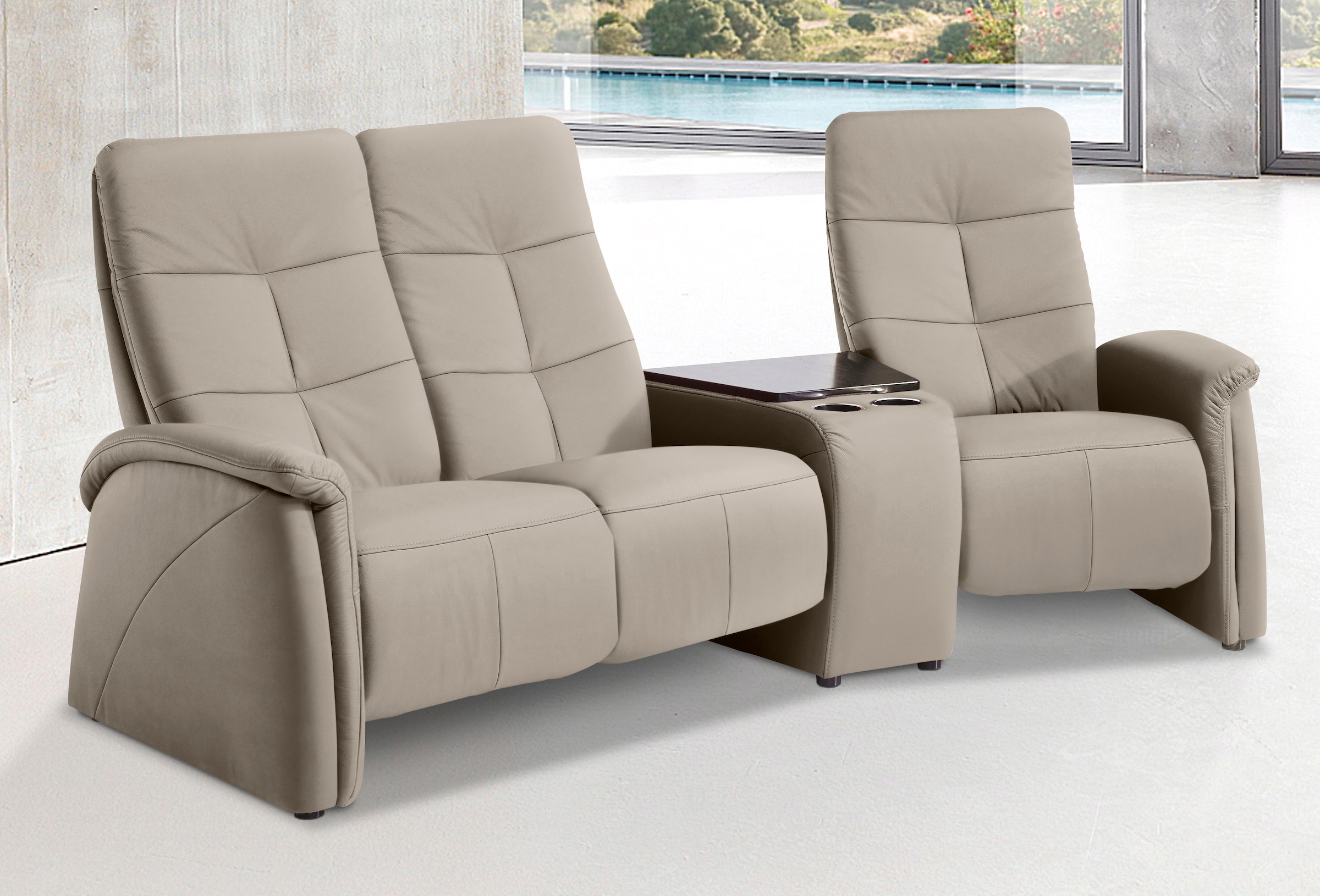 exxpo - sofa fashion 3-Sitzer "Tivoli, Kinosofa mit Tischablage und Stauraumfach, bequem", mit Relaxfunktion