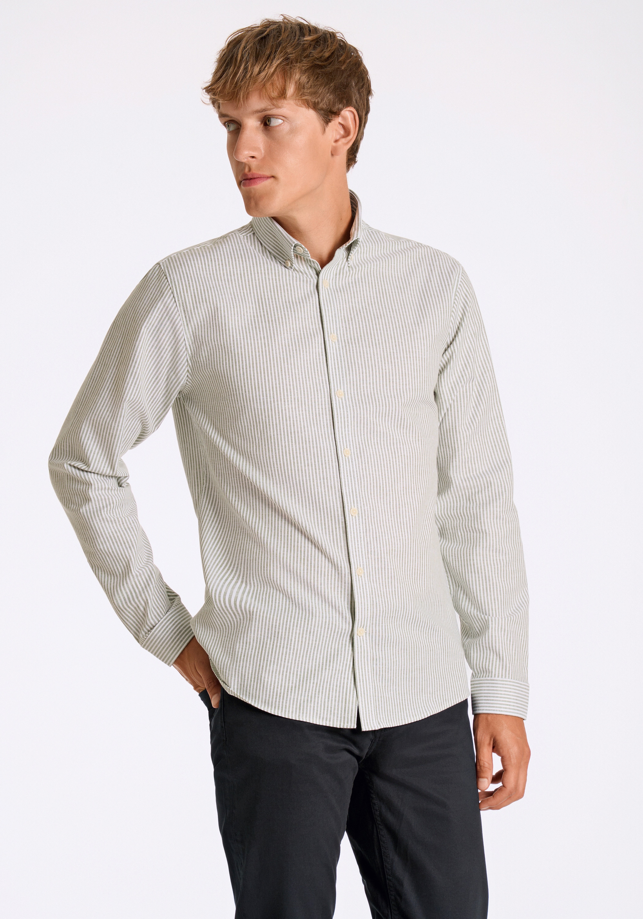 LINDBERGH Businesshemd "Oxford-Hemd (Langarm) Relaxed Fit"