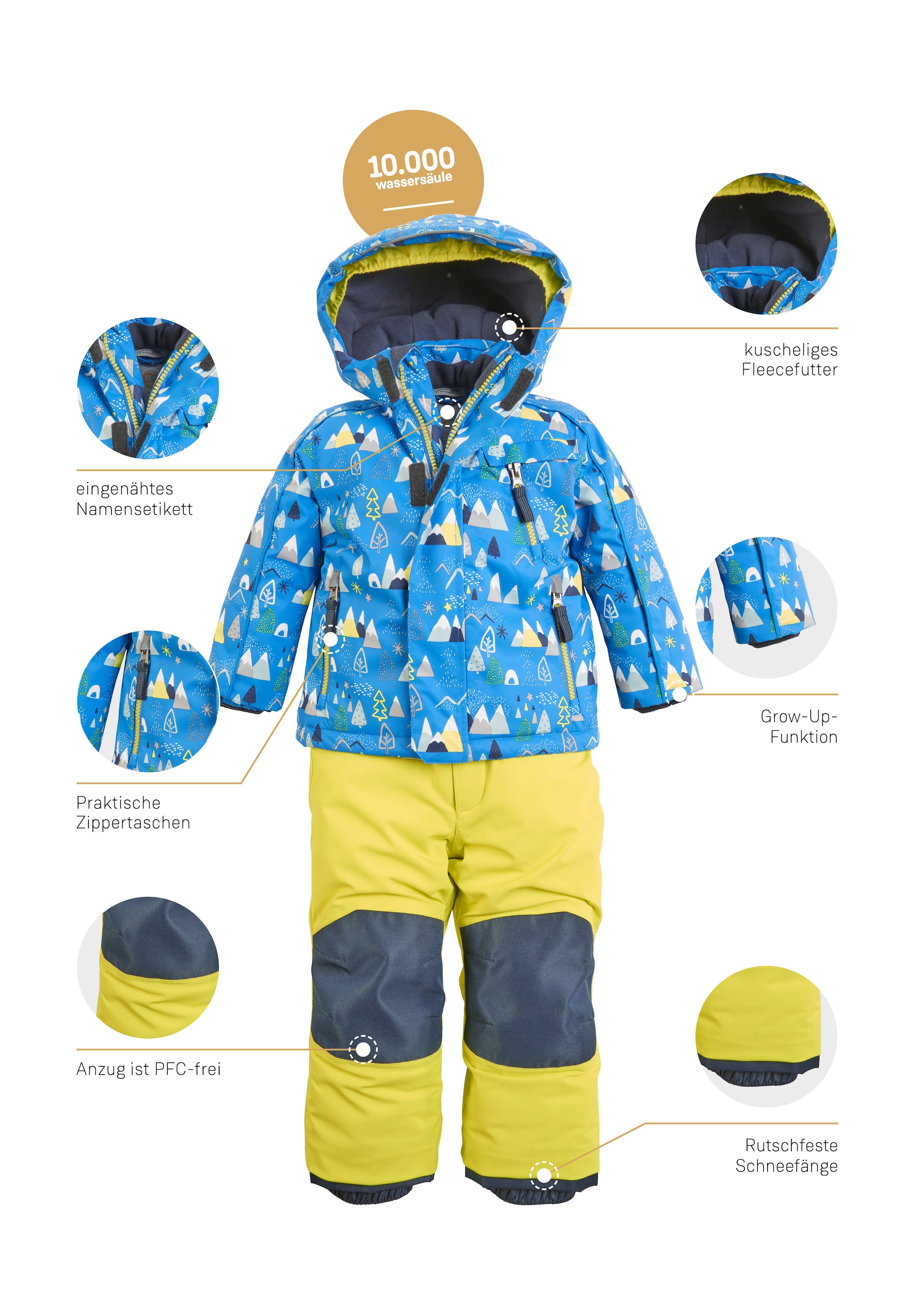 first instinct by killtec Skianzug »FISW 34 MNS JCKT AND PNTS«, 3 in 1 Skioverall: wasser- und winddicht, atmungsaktiv, erweiterbar