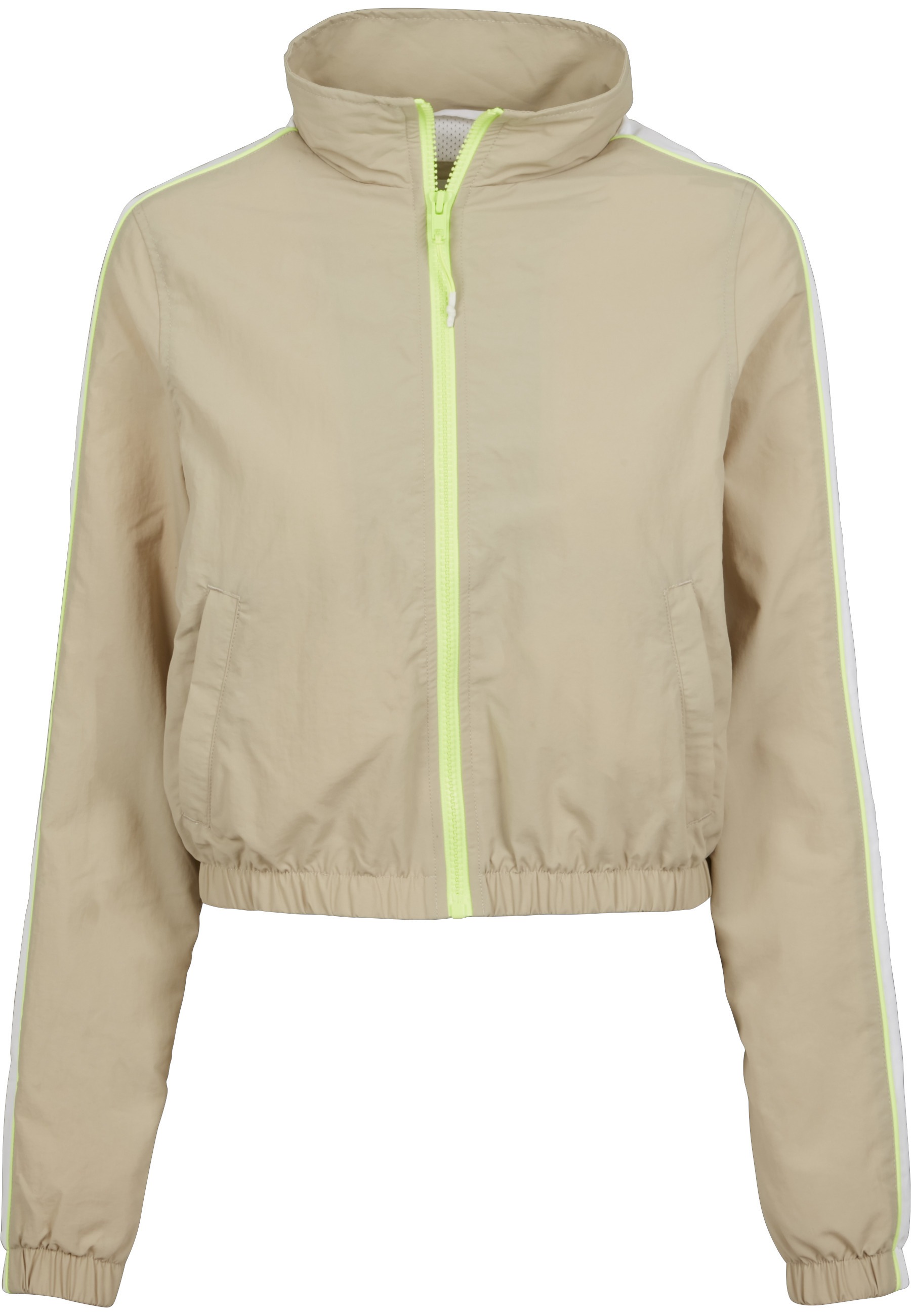 Urban Classics Allwetterjacke "Urban Classics Damen Ladies Short Piped Track Jacket" 1 Stk. Tlg. Ohne Kapuze