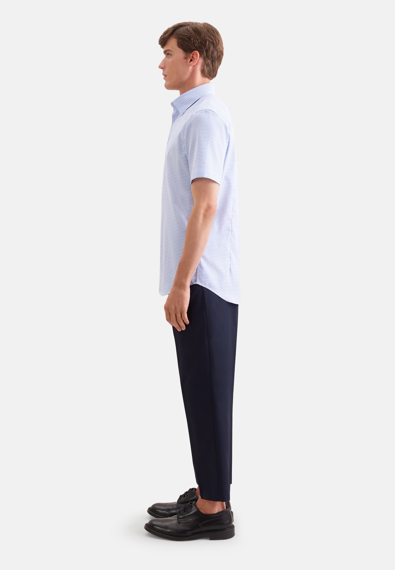 seidensticker Businesshemd »Schwarze Rose« Shaped 1/2 Covered-Button-Down-Kragen Karo