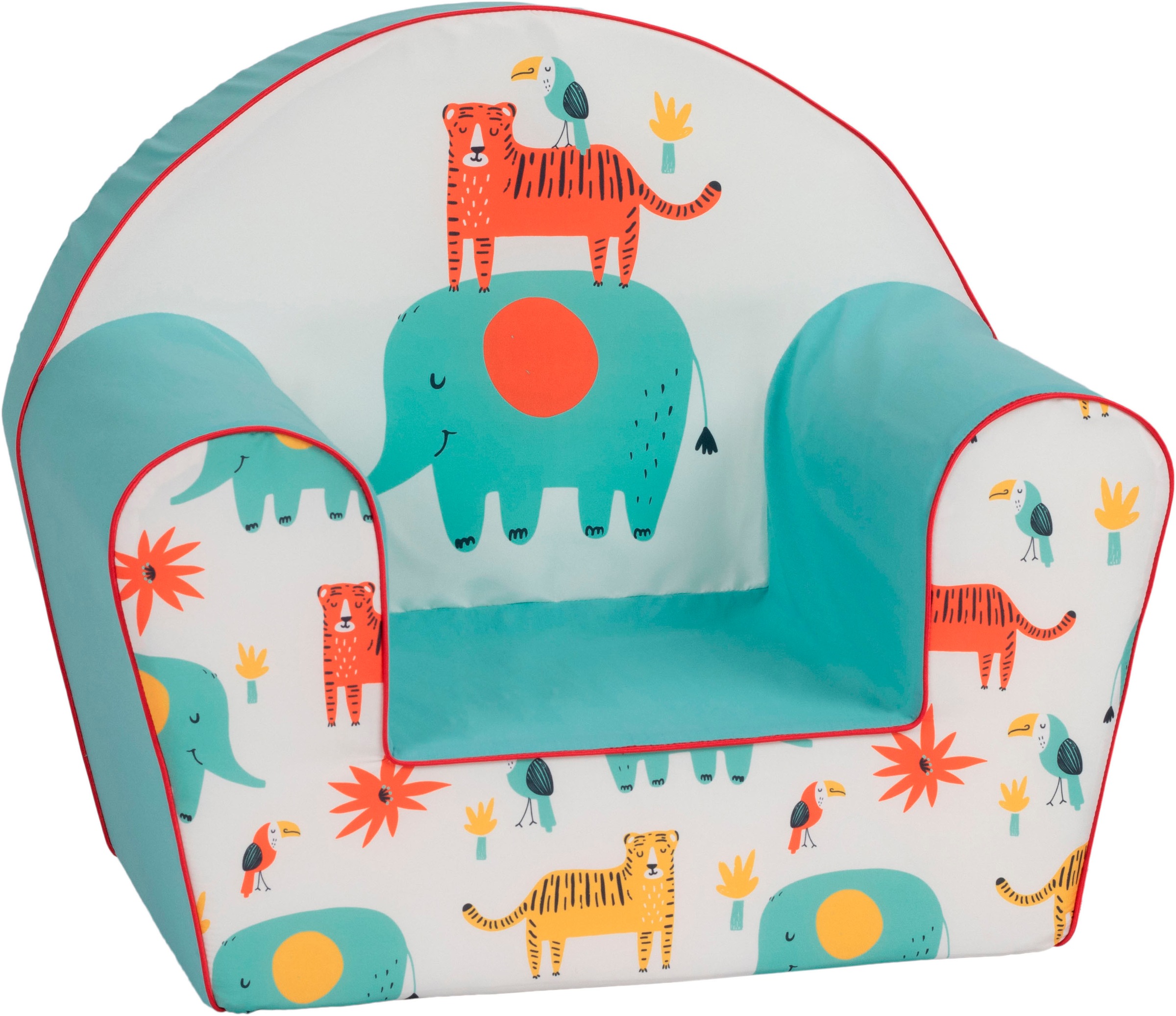 KNORRTOYS Kinder Sessel "Wild life", Baumwolle, B/H/T: 51cm x 42cm x 34cm, blau, B:51cm H:42cm T:34cm, Sessel, für Kinder; Made in Europe