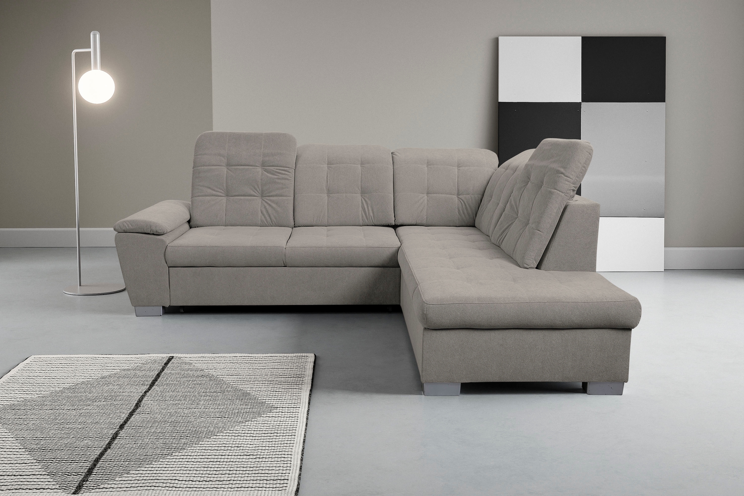 WERK2 Ecksofa "Bonny inkl. Kopfteilverstellung, Bettfunktion, Stauraum, L-F günstig online kaufen