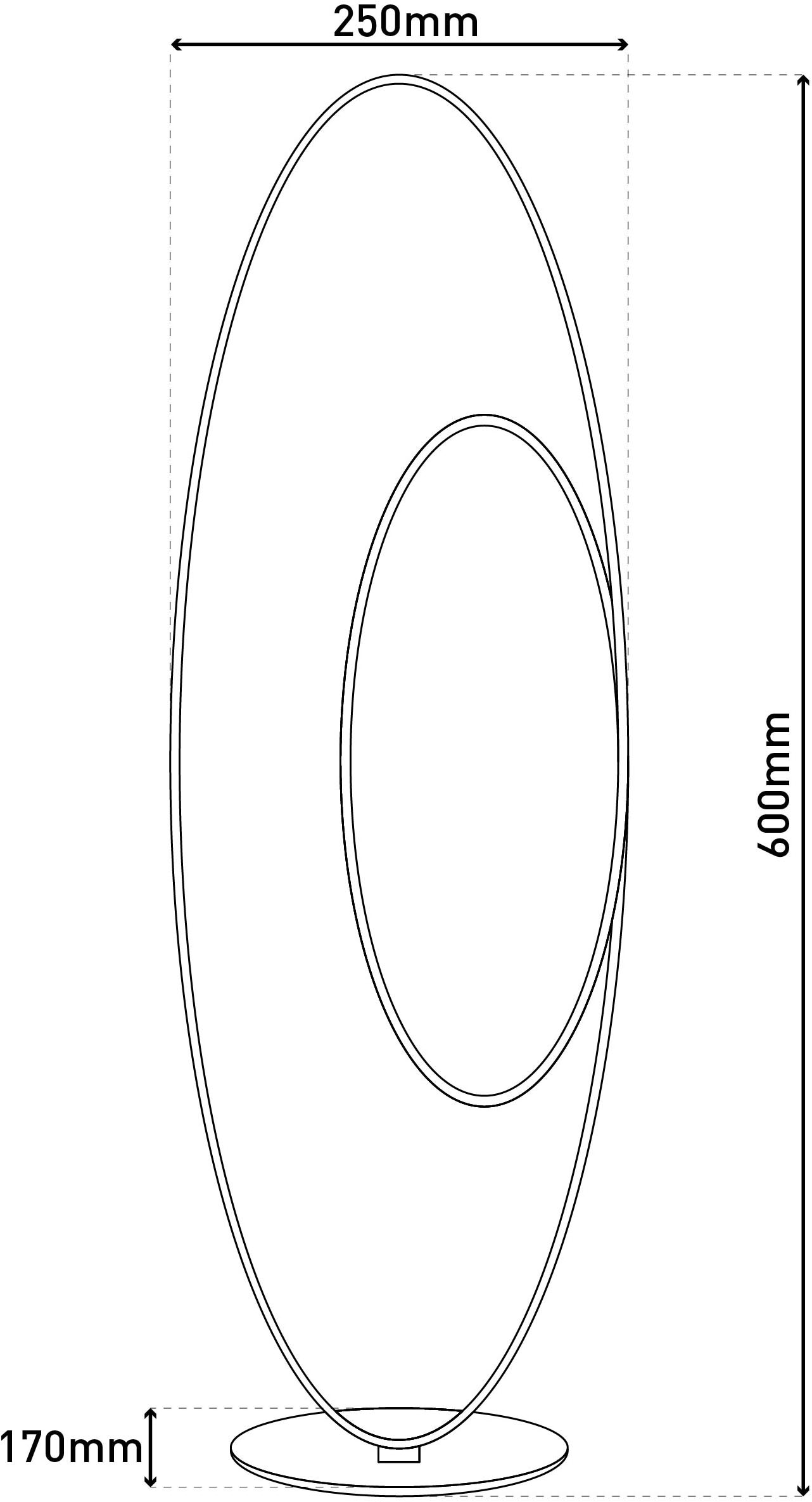 näve LED Tischleuchte »Odrive«, 1 flammig, Leuchtmittel LED-Modul | LED fest integriert, oval, dimmbar, geschwungene bogenförmige LED-Streifen, weiß, H: 60cm