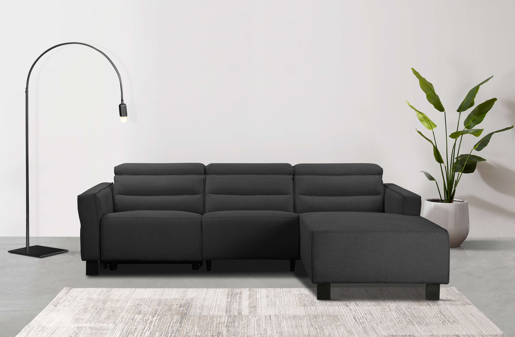 Places of Style Ecksofa »Carpari, L-Form, 263 cm, mit manueller o. elektrischer Relaxfunktion«, und USB/ Kopfteilverstellg