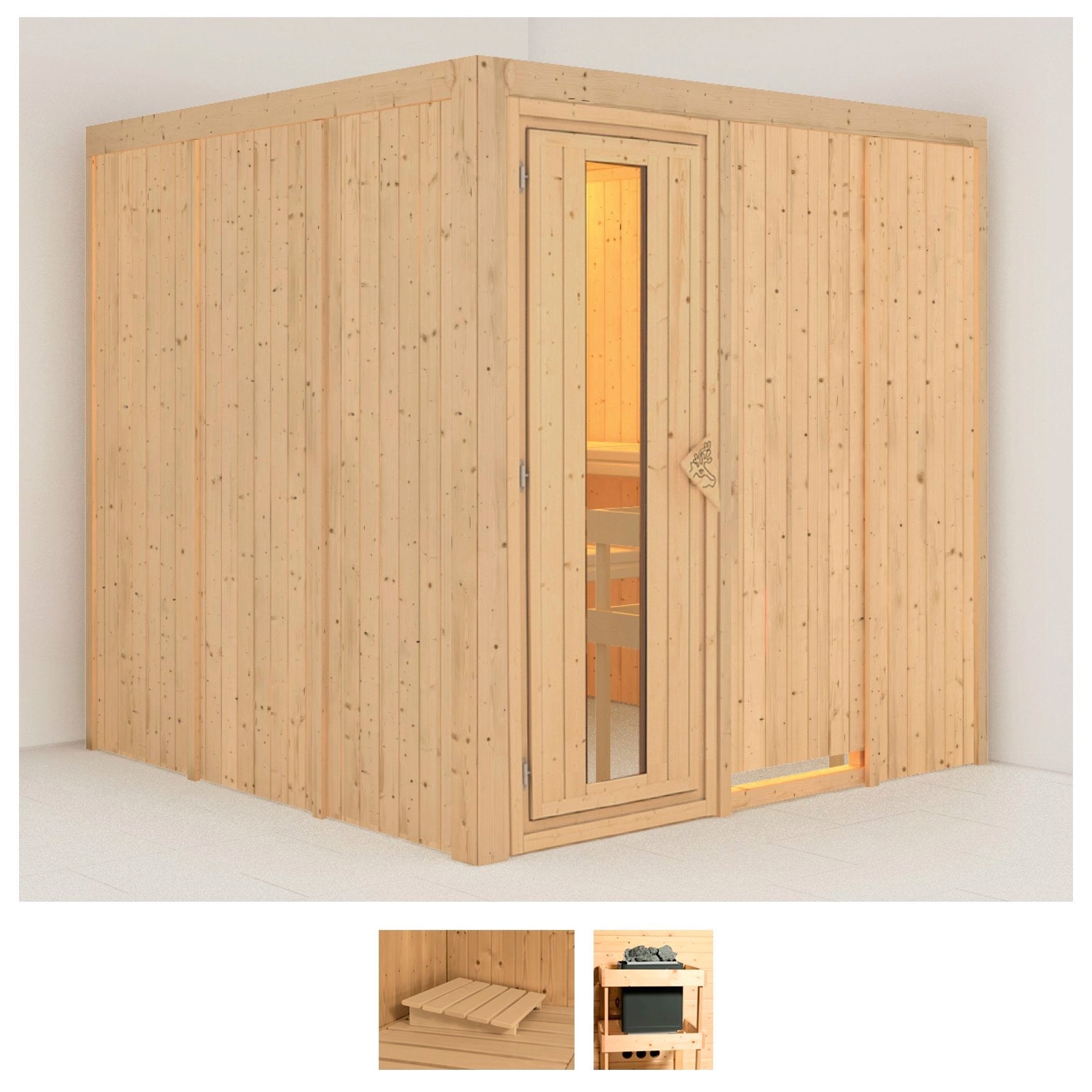Karibu Sauna "Rodin" Set, ohne Ofen