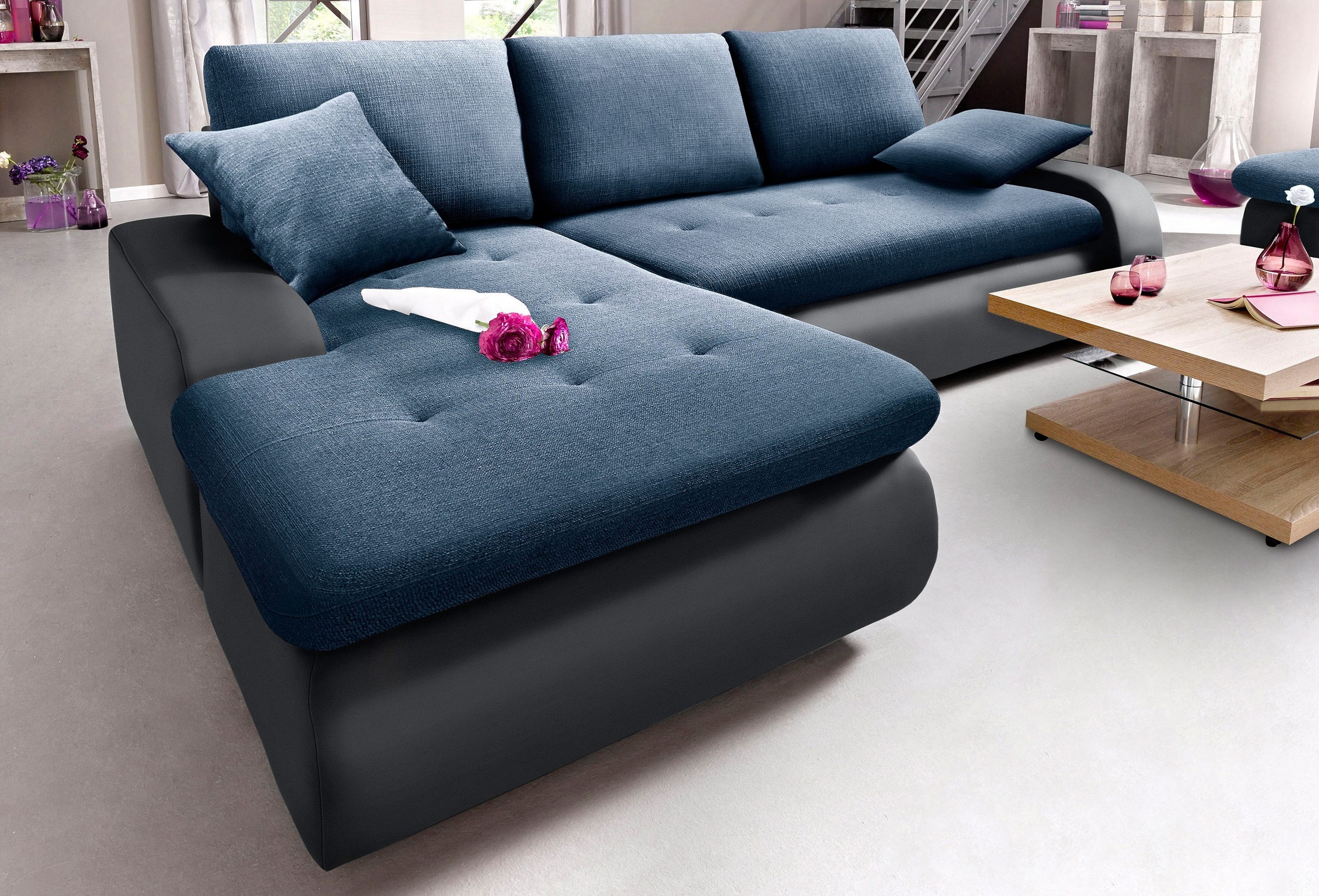 TRENDMANUFAKTUR Ecksofa "Indie, modern und bequem, Materialmix, OTTOs Choic günstig online kaufen