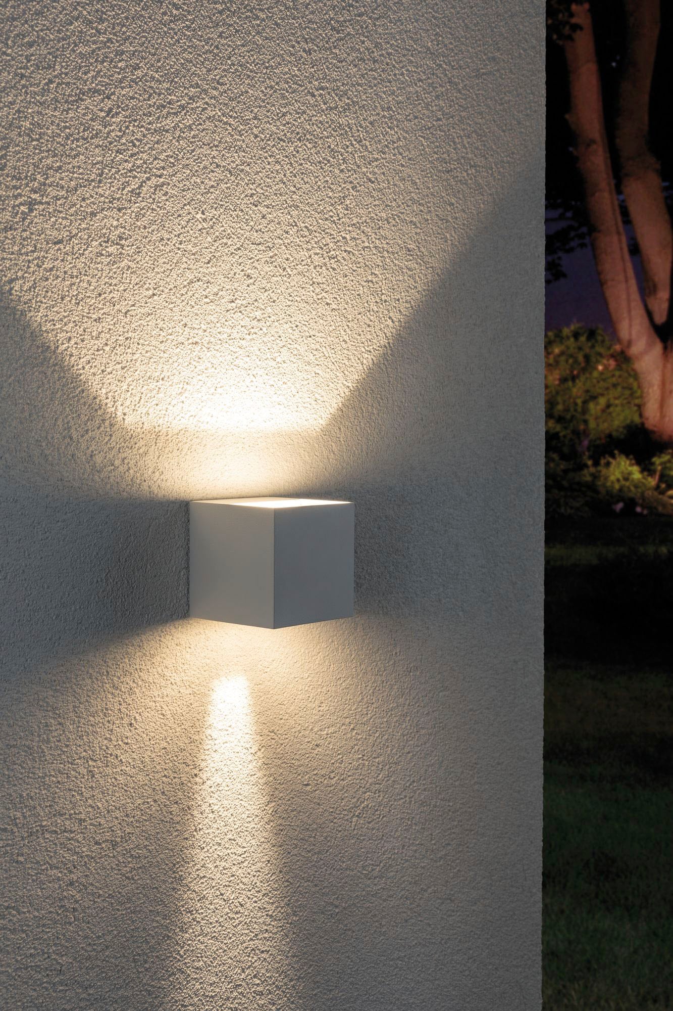 Paulmann LED Außen-Wandleuchte »Outdoor 230V Cybo LED 2x3,5W 230V IP65 eckig 80x80mm Grau Aluminium«, 2 flammig, Outdoor 230V Cybo LED 2x3,5W 230V IP65 eckig 80x80mm Aluminium