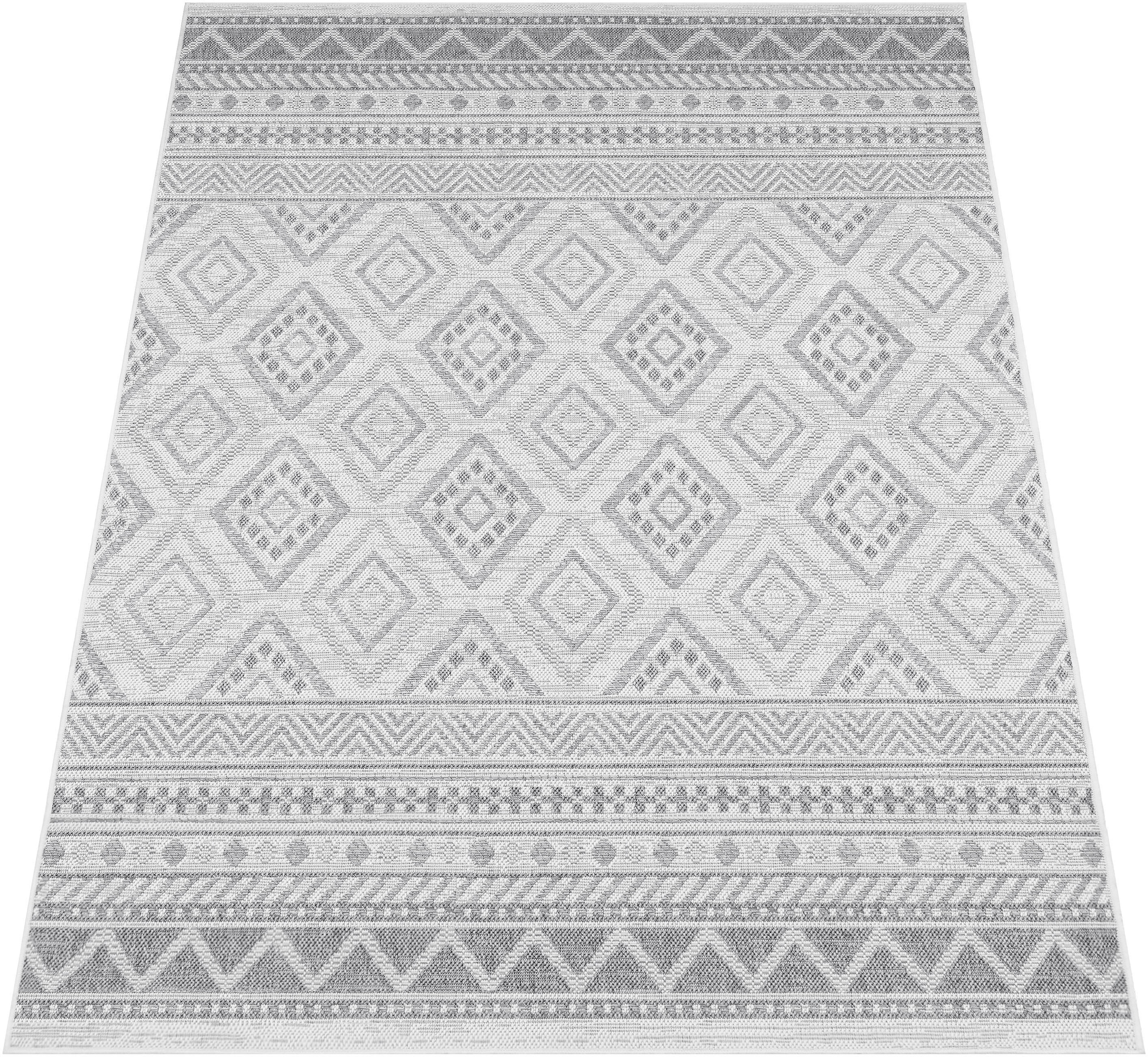 Paco Home Teppich »Vermont BAUR modernes gesteift, auf mit Outdoor | Rechnung geeignet rechteckig, Rauten, 184«, Design Flachgewebe