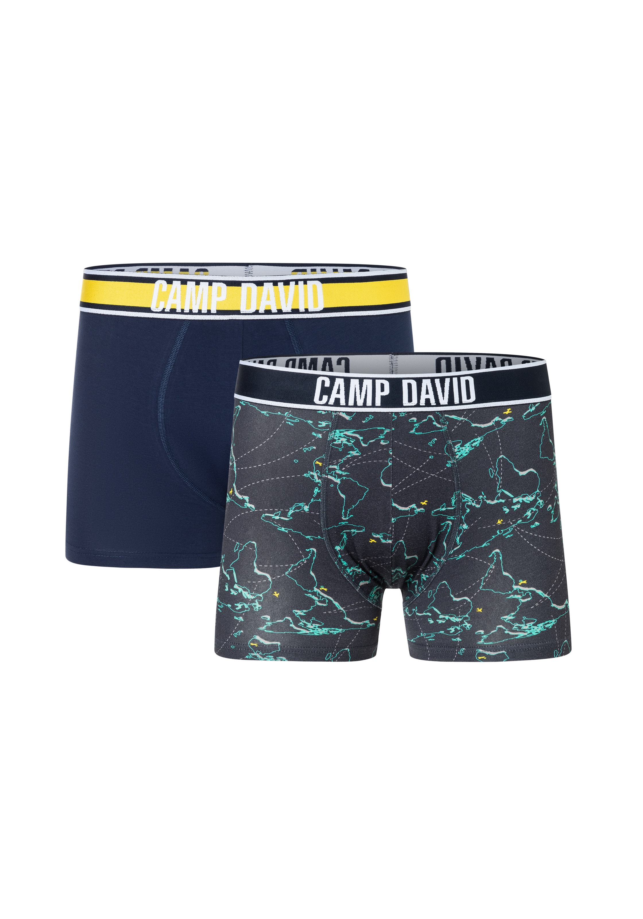 CAMP DAVID Herren Boxershorts "casual", Gr. XLairplane navy, Obermaterial: 95% Baumwolle, 5% Elasthan, unifarben, Unterhosen, mit elastischem Bund