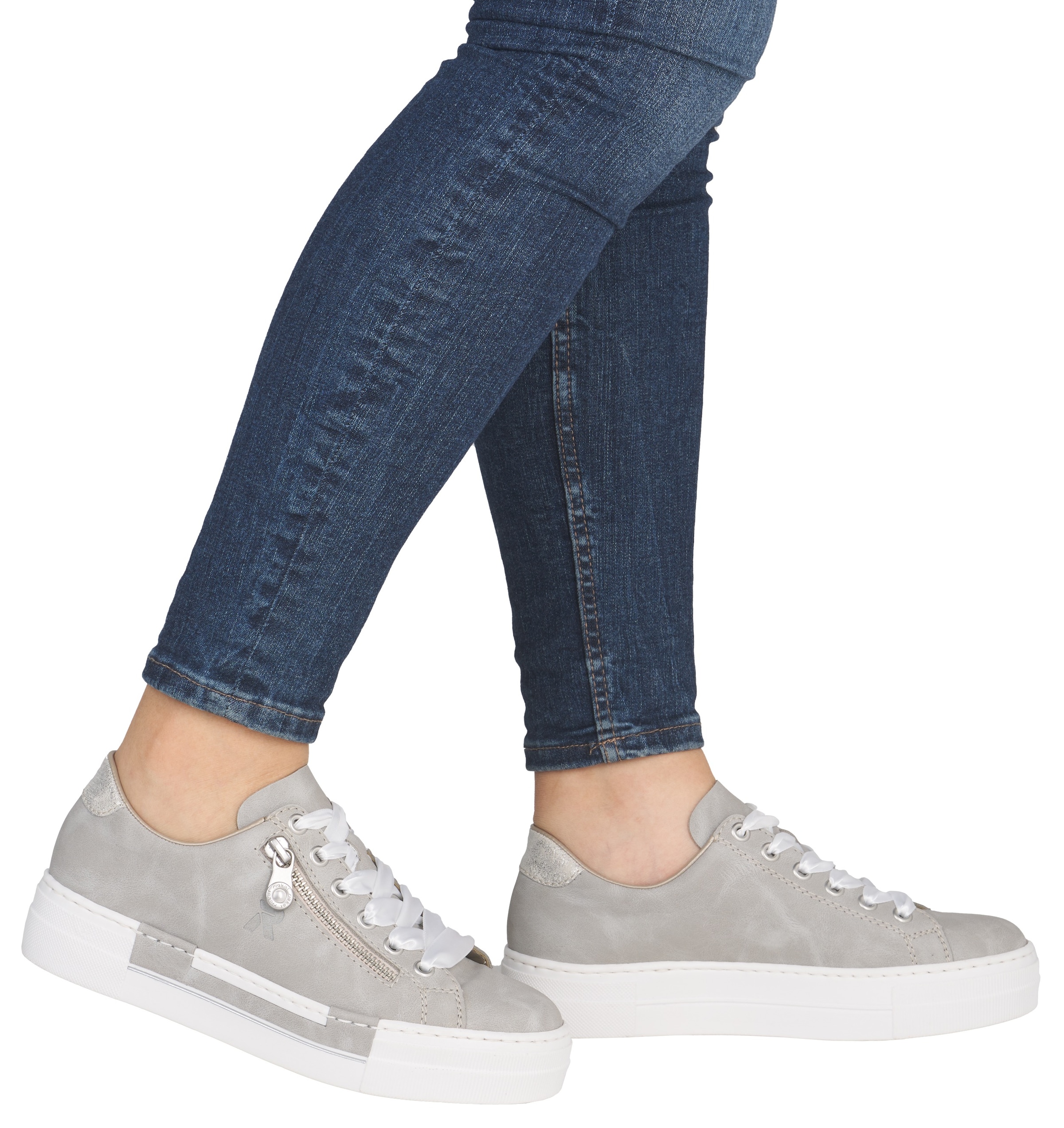 Rieker Plateausneaker  mit Zier-Reißverschluss, Freizeitschuh, Halbschuh, Schnürschuh