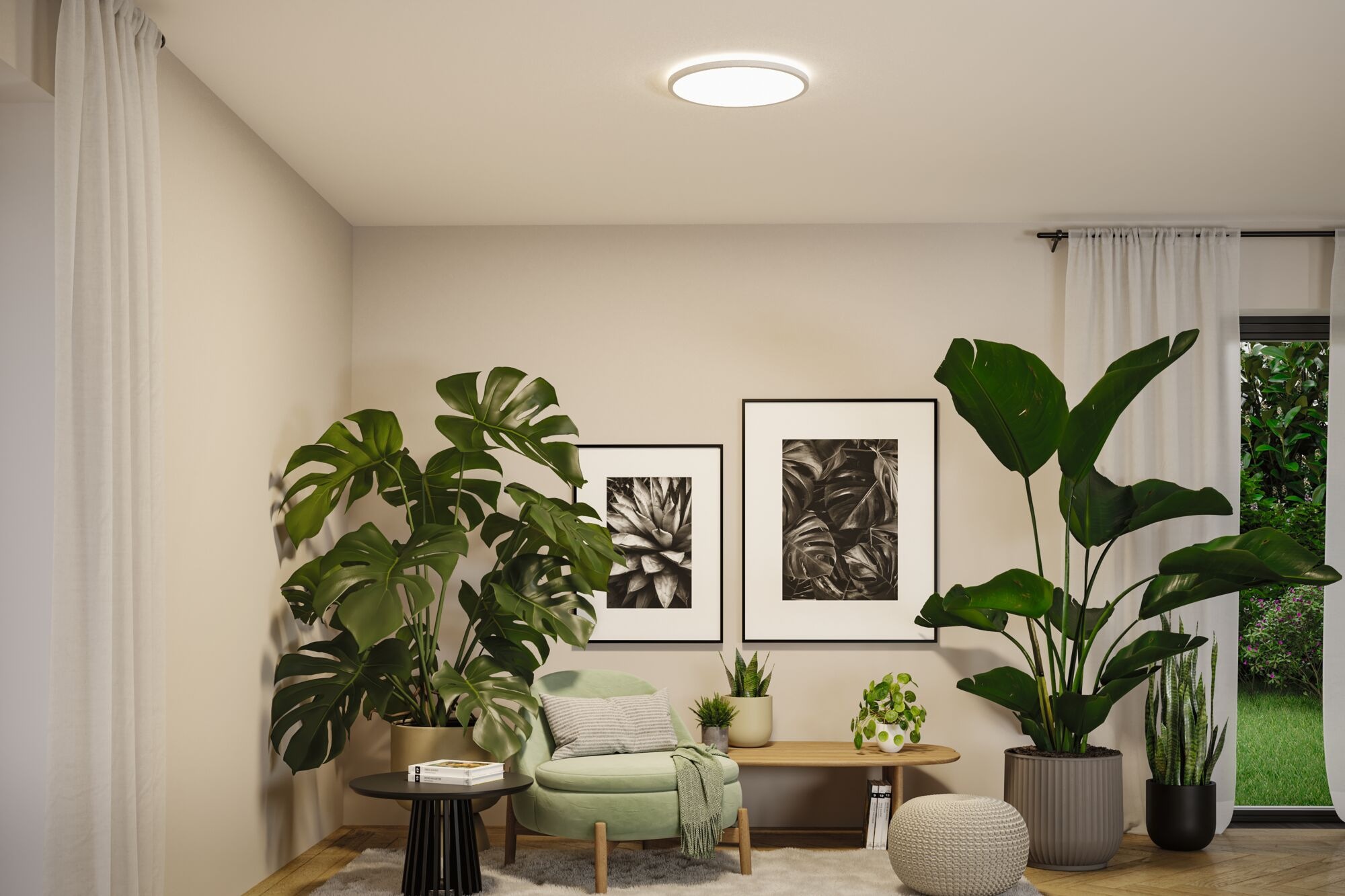 Paulmann LED Deckenleuchte »LED Panel Atria Shine IP44 rund 398mm White Switch«, 1 flammig, Farbwechsler, Farbsteuerung