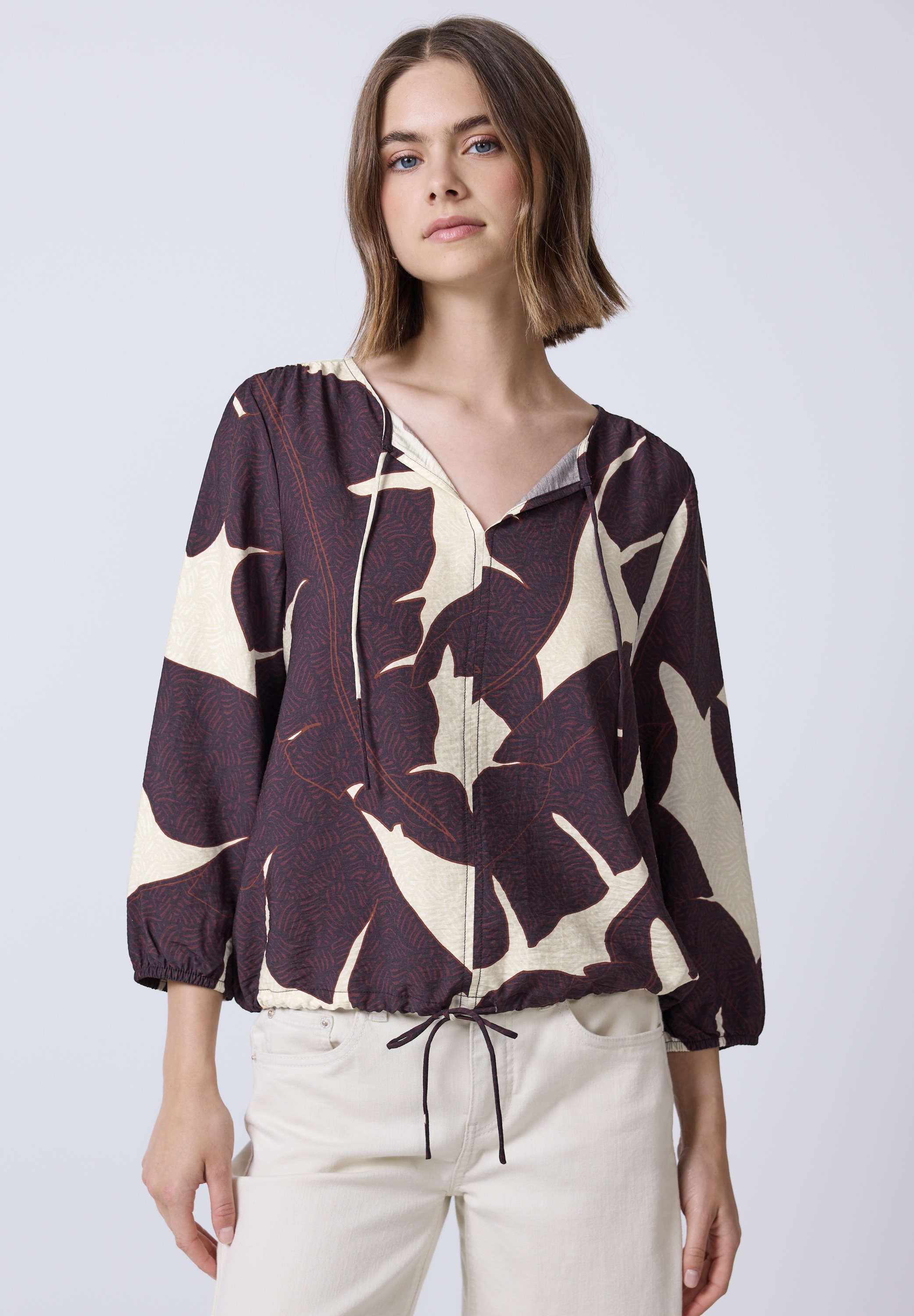 STREET ONE STUDIO Shirtbluse, mit Tunnelzug am Saum günstig online kaufen
