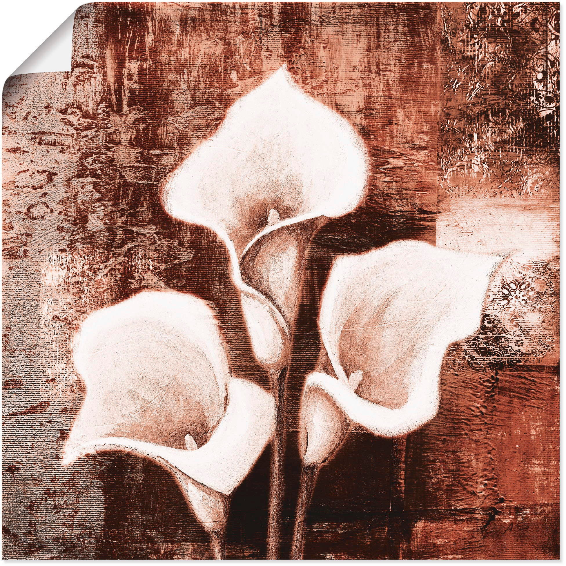 (1 Wandaufkleber in »Antike bestellen Artland braun«, Größen Poster Leinwandbild, BAUR versch. Wandbild Callas Blumen, als | St.), - oder