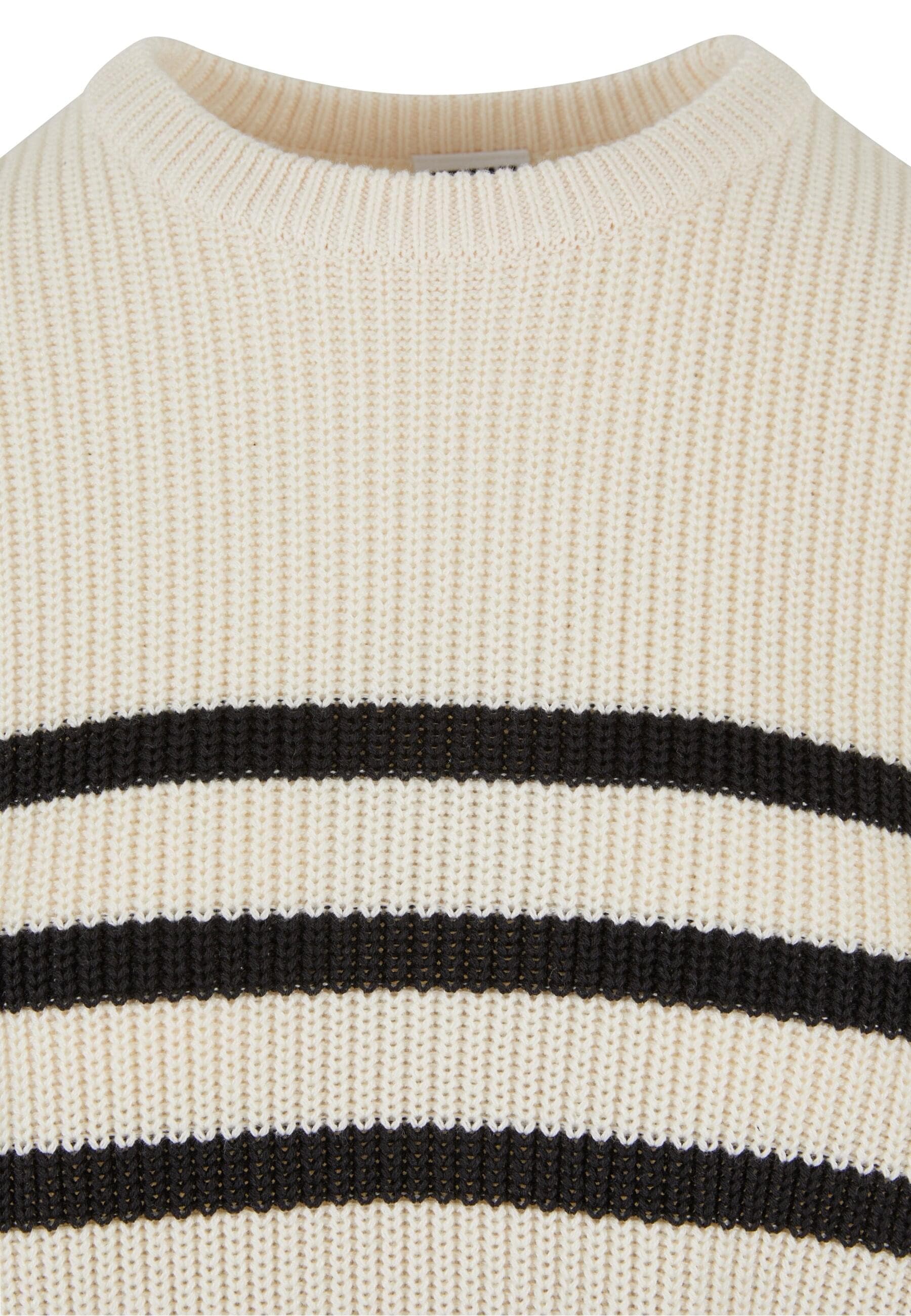 URBAN CLASSICS Rundhalspullover »Urban Classics Damen Ladies Rib Striped Sweater«, (1 tlg.)