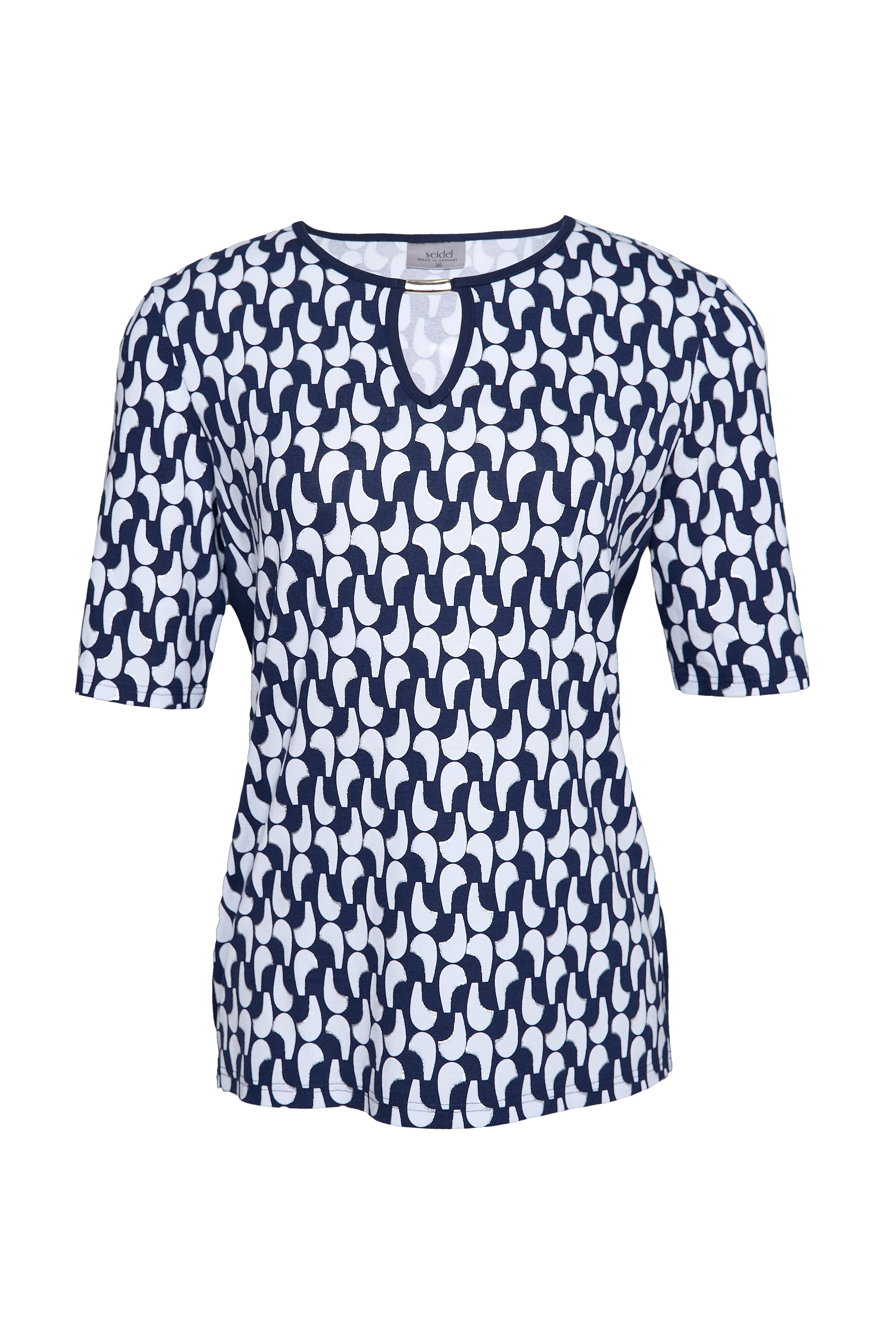 Seidel Moden Rundhalsshirt mit grafischem Muster - MADE IN GERMANY