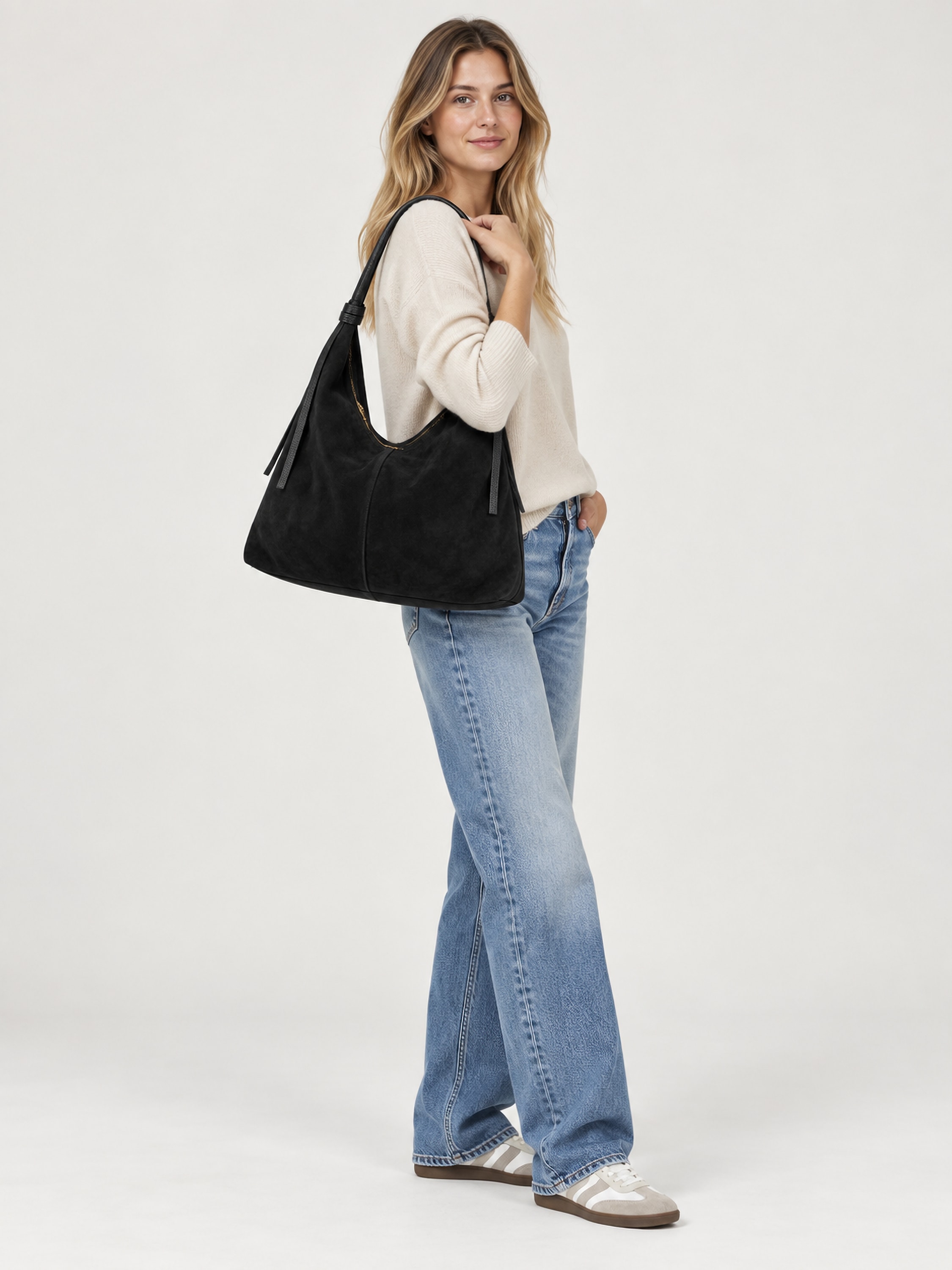 COLLEZIONE ALESSANDRO Schultertasche »XL Wildleder« aus italienischem Wildleder