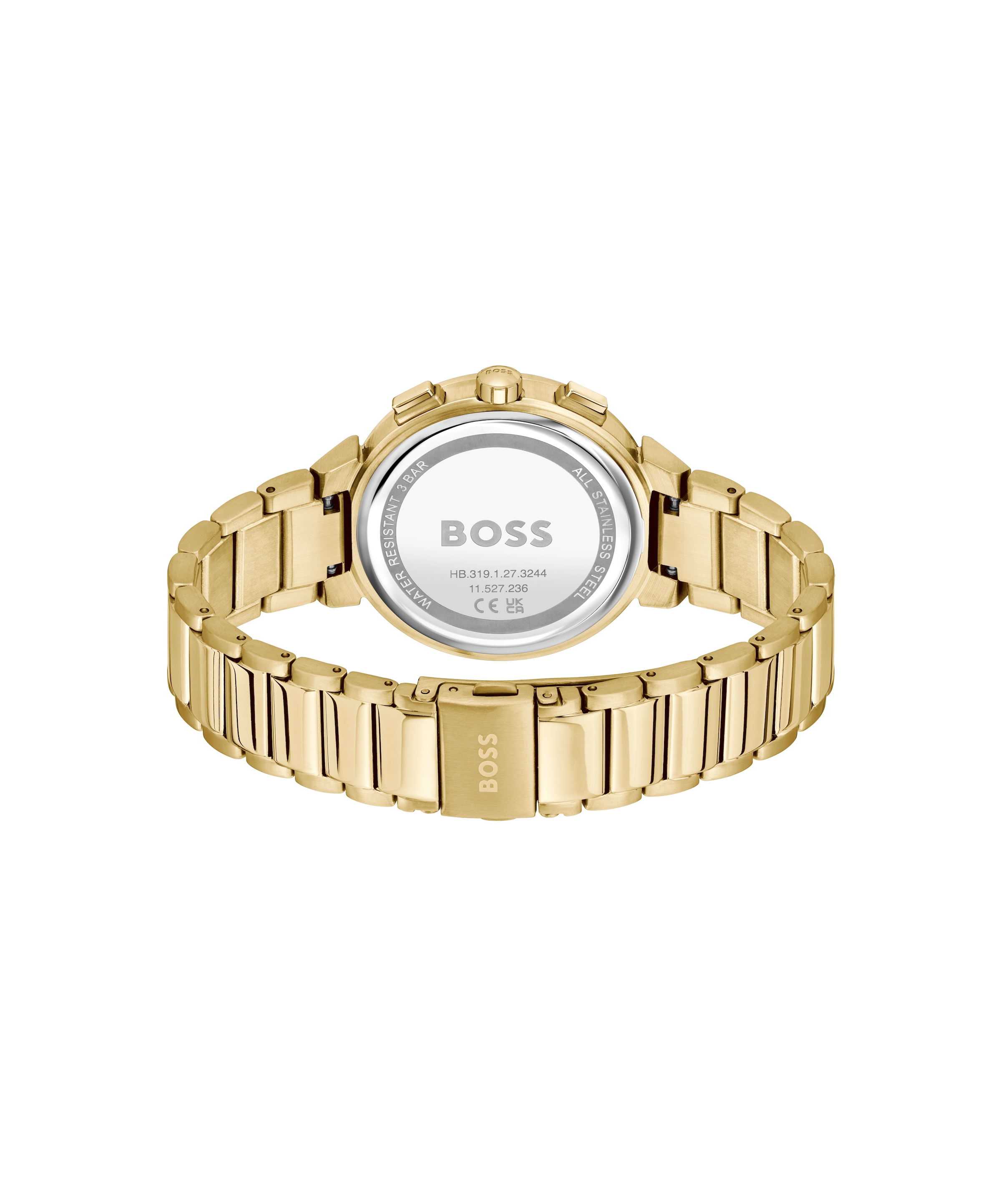 BOSS Multifunktionsuhr »ONE« Quarzuhr, Armbanduhr, Damenuhr, Edelstahlarmband, analog
