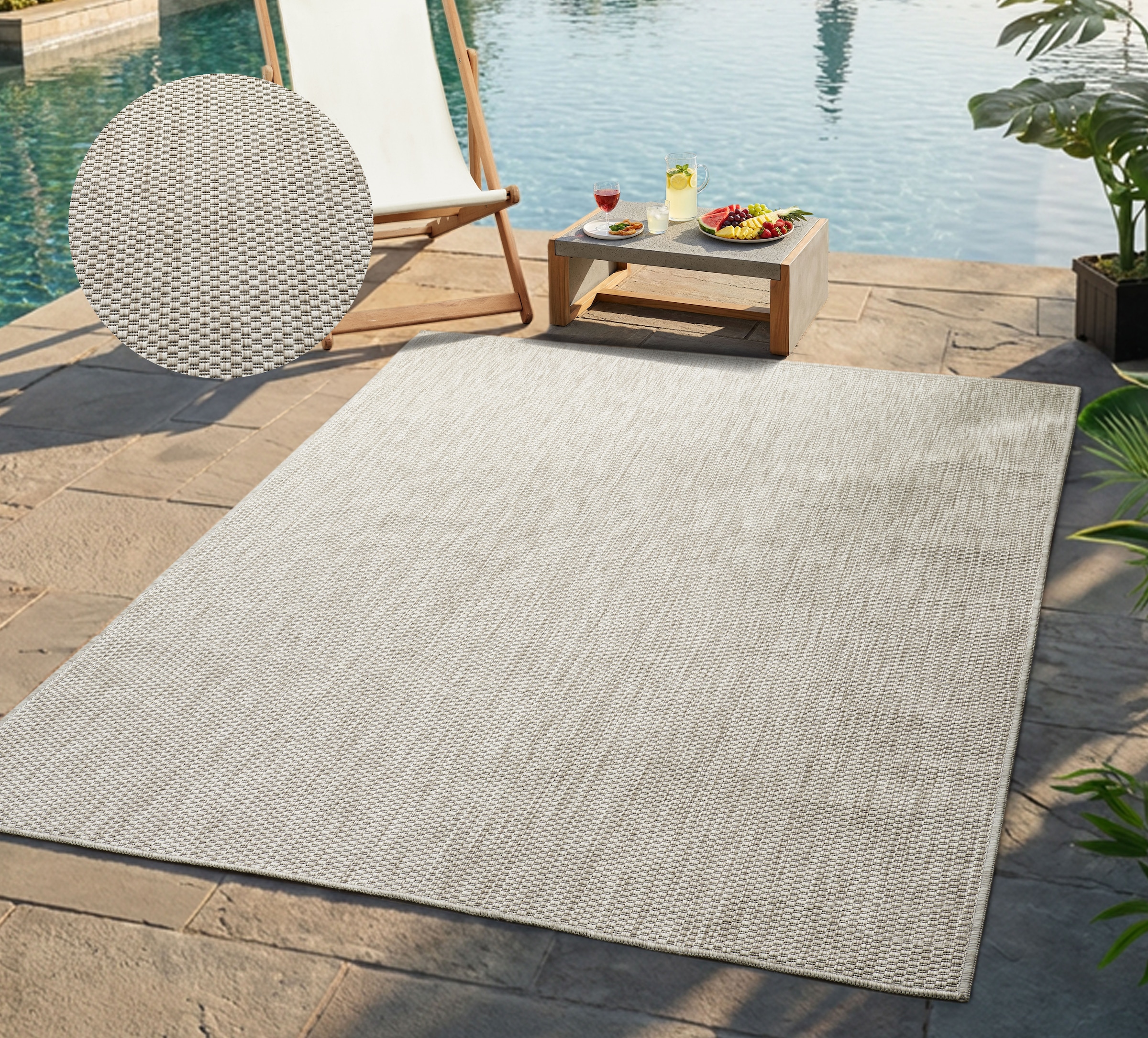 Bruno Banani Teppich »Venezia, auch als Läufer« rechteckig 4 mm Höhe In- und Outdoor geeignet, Sisal-Optik, Wetterfest & UV-beständig