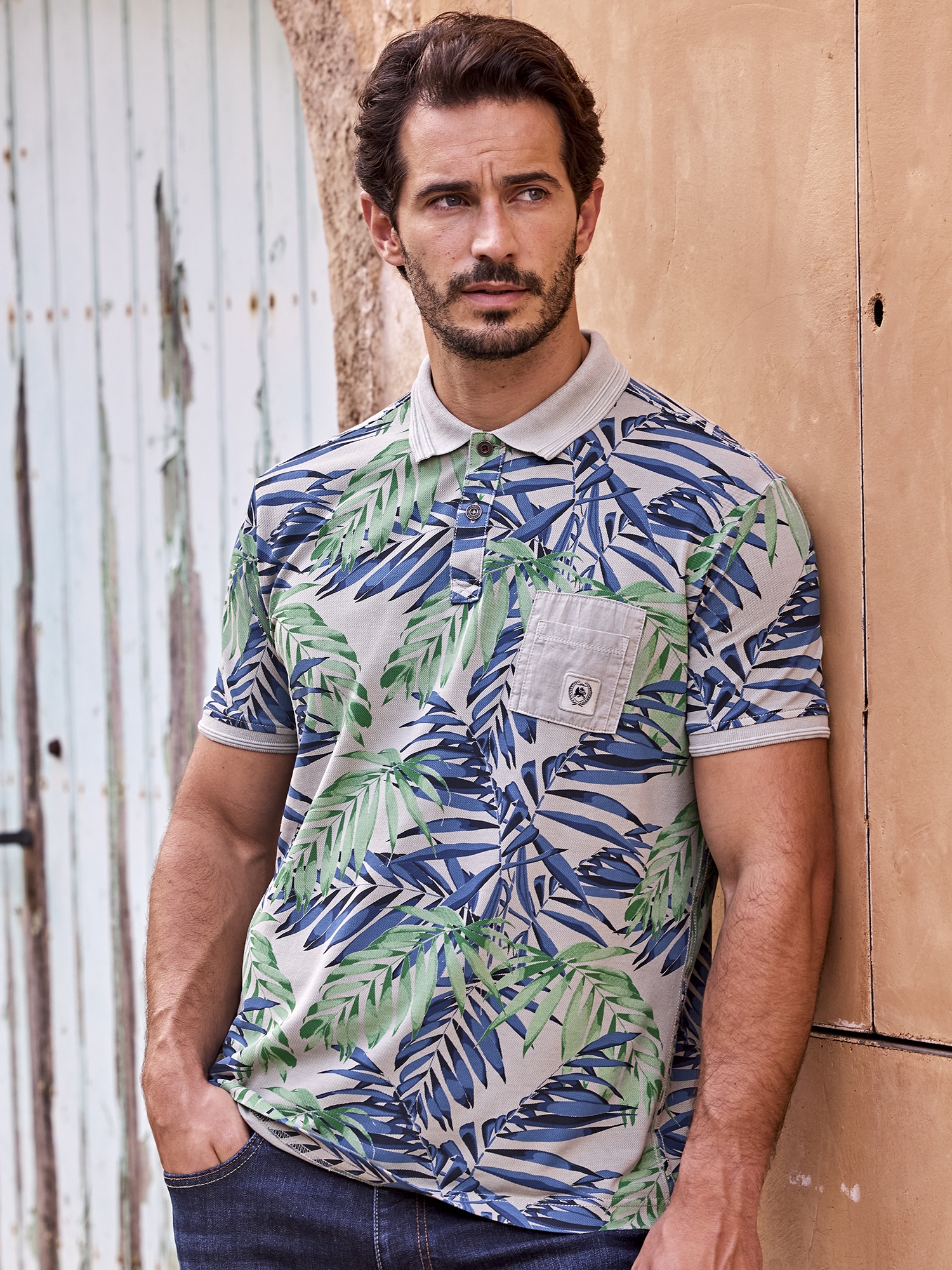 LERROS Poloshirt "LERROS Herren Poloshirt, floral bedruckt" günstig online kaufen