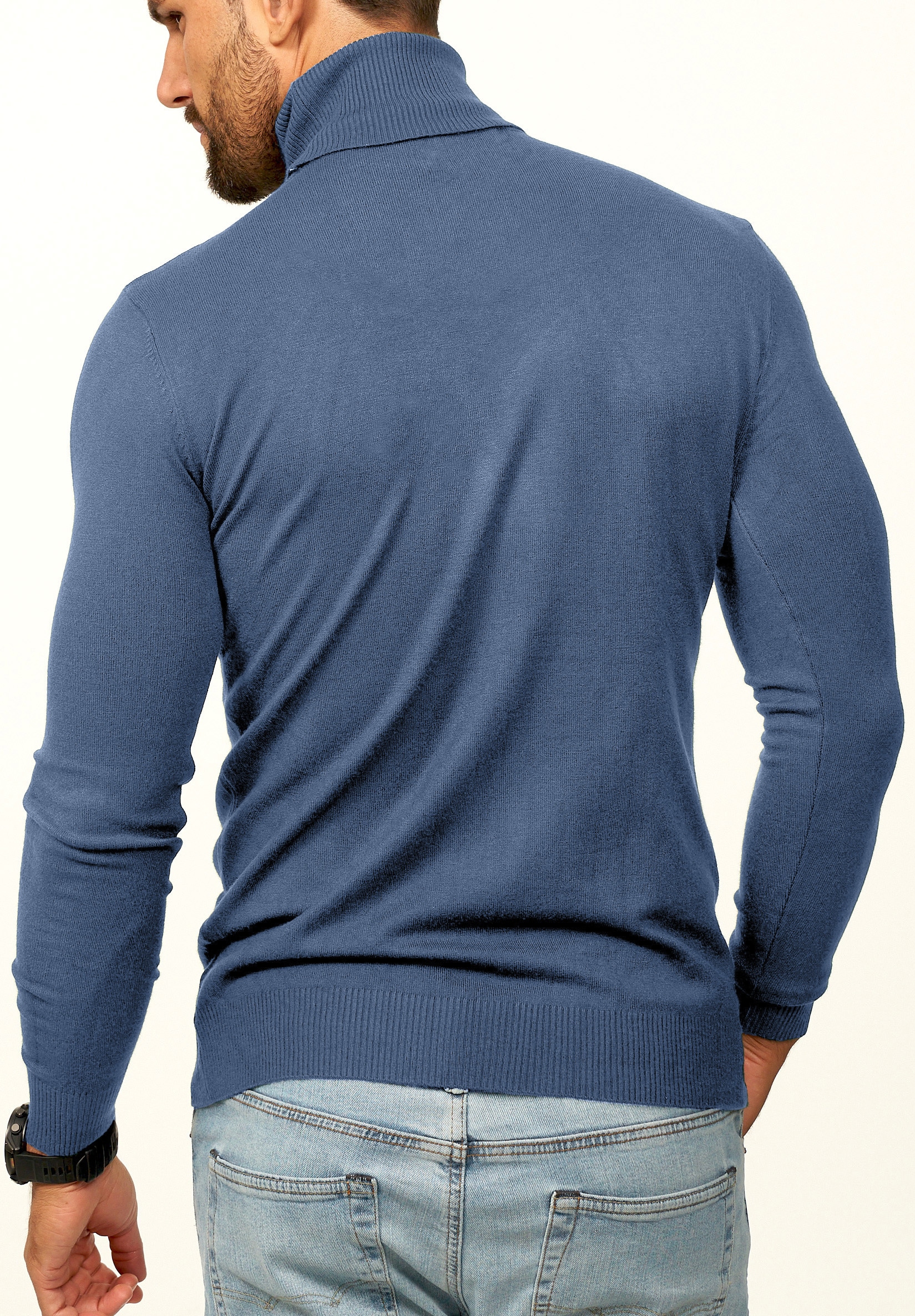 Daily Cotton Rollkragenpullover »als Feinstrick Pulli in Slim Fit für Herren« Männer Winterpullover - Casual & Business Look Rolli