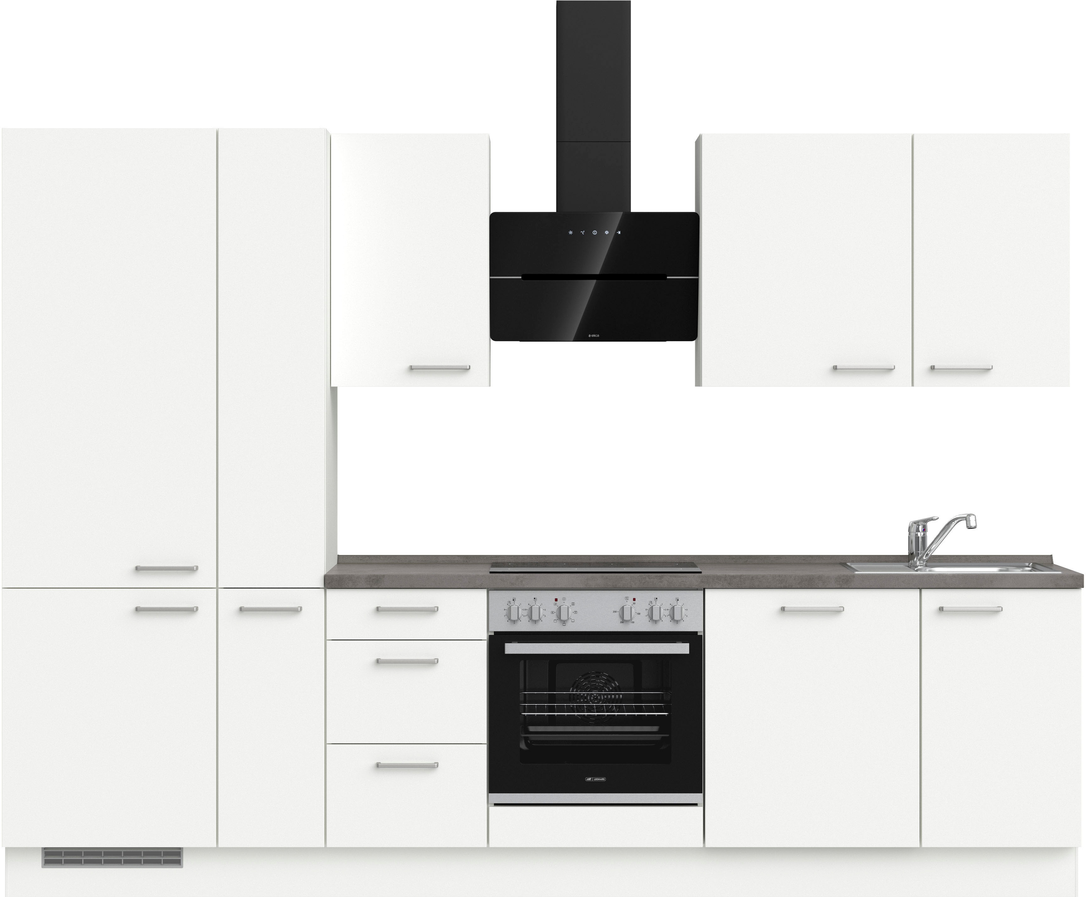 nobilia Küchenzeile ""Touch II", NEU: individuell anpassbar mit gratis Profi-Beratung" vormontiert, Breite 300 cm, Ausrichtung wählbar, wahlw. mit E-Geräten