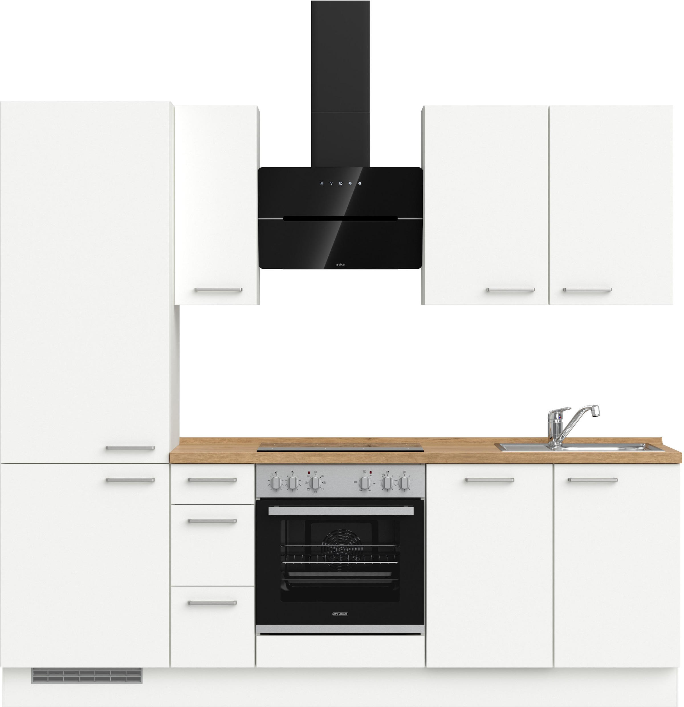 nobilia Küchenzeile ""Touch II", NEU: individuell anpassbar mit gratis Profi-Beratung" vormontiert, Breite 240 cm, Ausrichtung wählbar, wahlw. mit E-Geräten