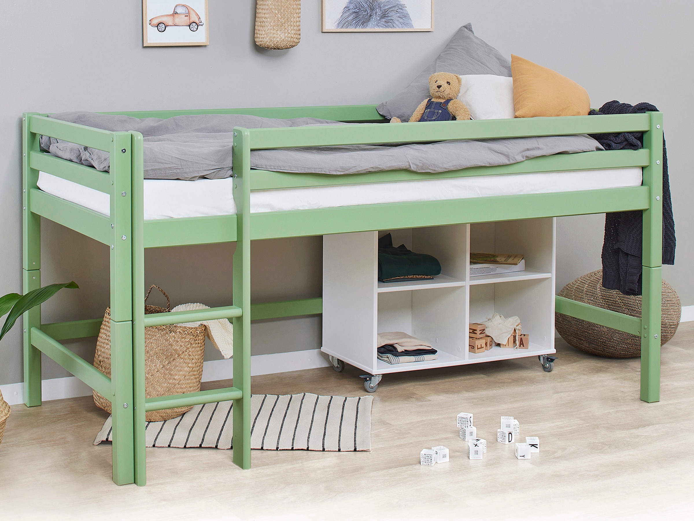 Hoppekids Hochbett »ECO Dream MY COLOR«, 90x200, umbaubar in Einzelbett