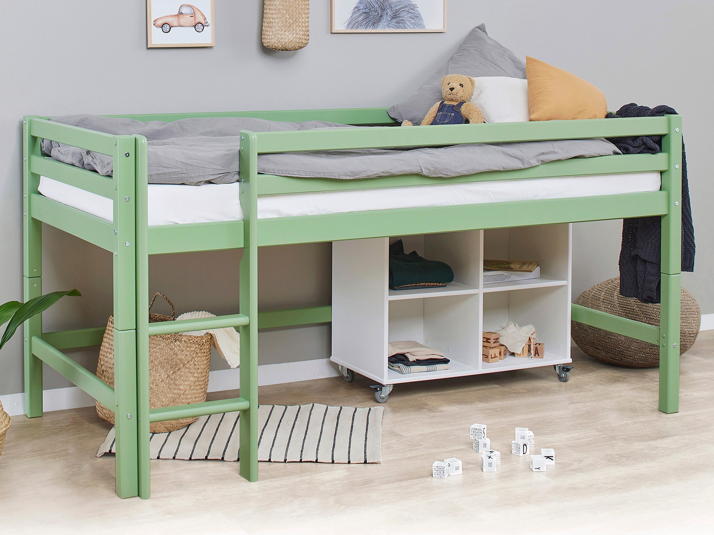 Hoppekids Hochbett "ECO Dream MY COLOR", 90x200, umbaubar in Einzelbett günstig online kaufen